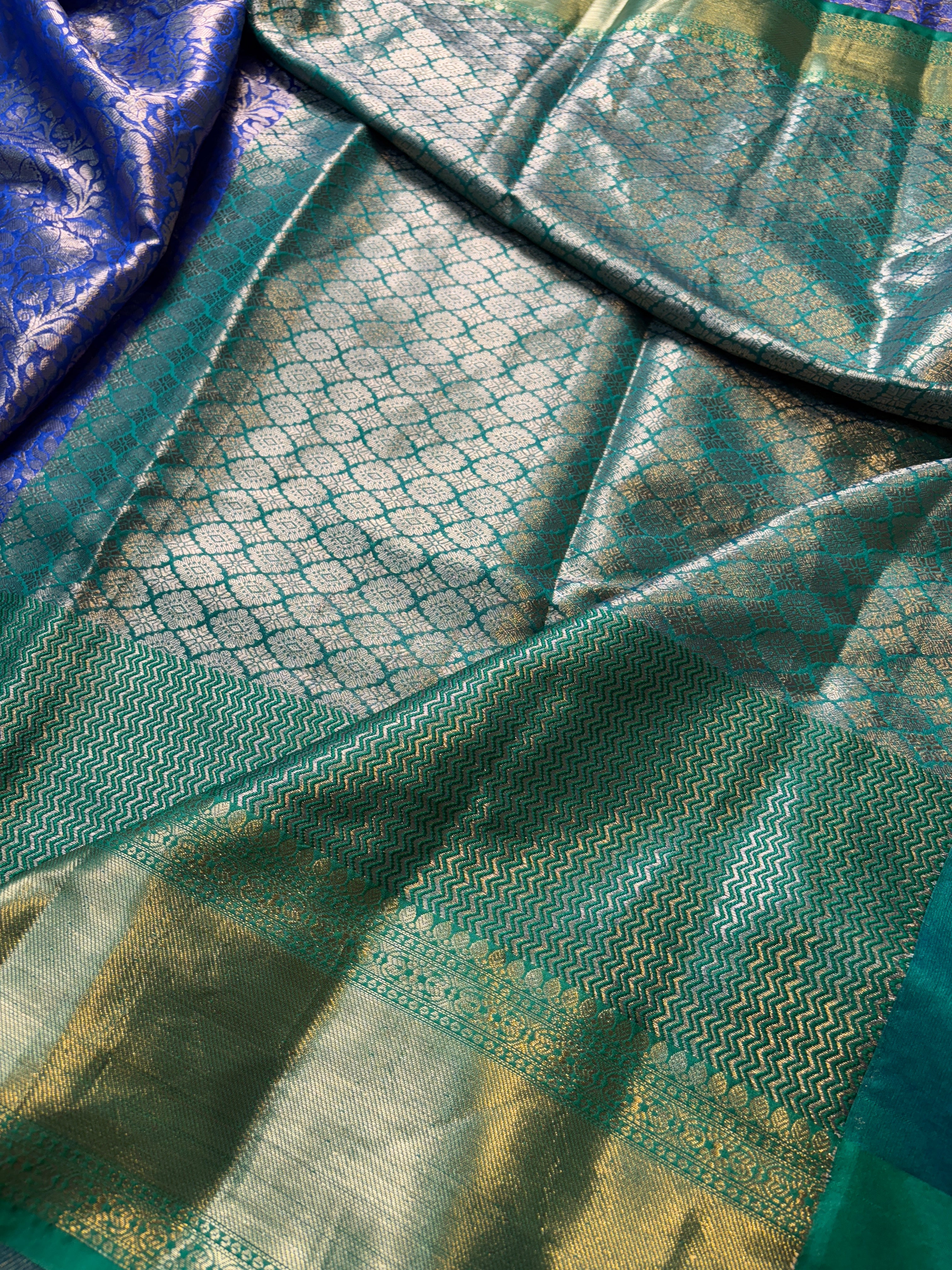 Contrast Banarasi Fancy Katan Brocade Silk Saree