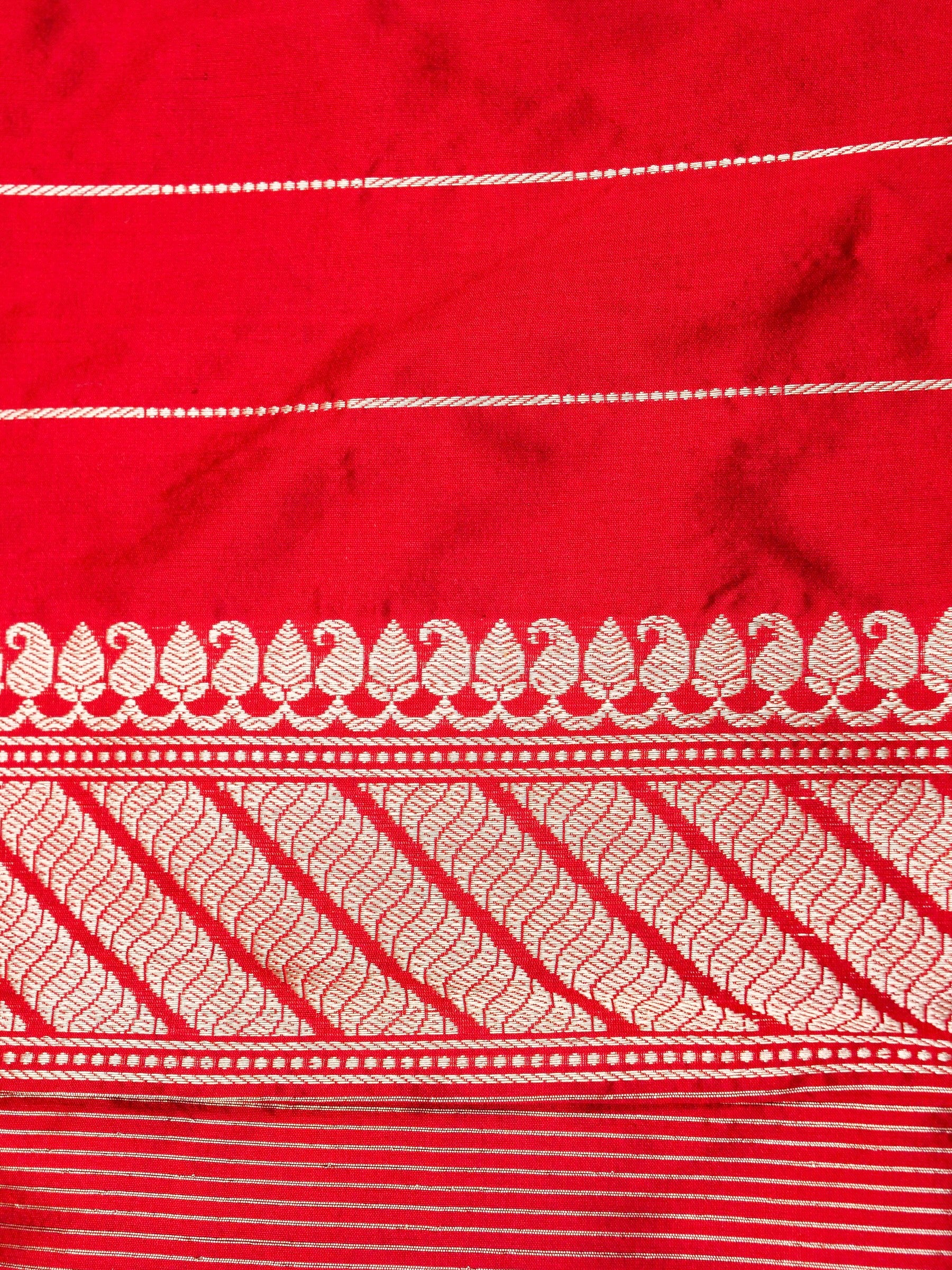 Handwoven Red Banarasi Katan Silk Saree
