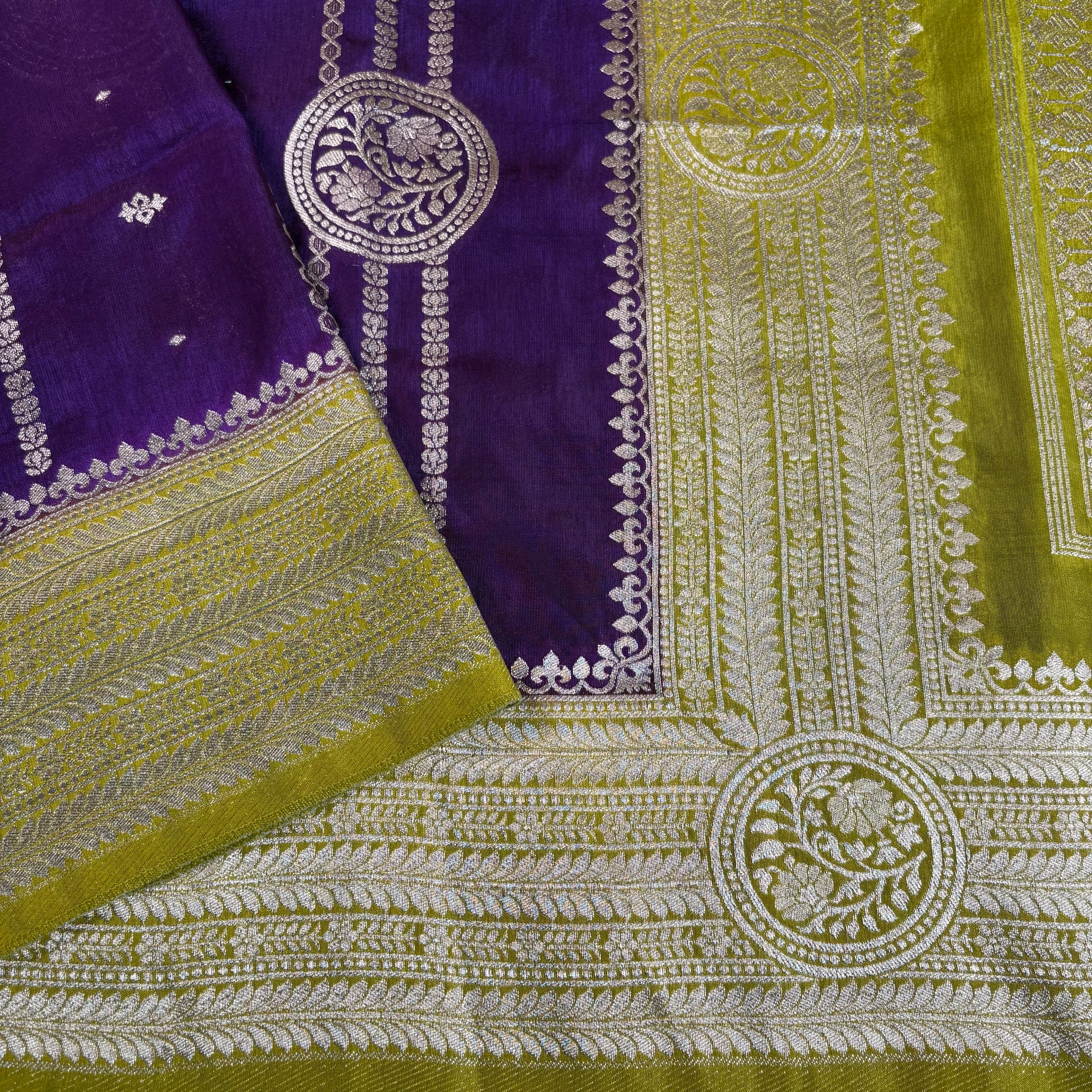 Purple Banarasi Mango Silk Saree