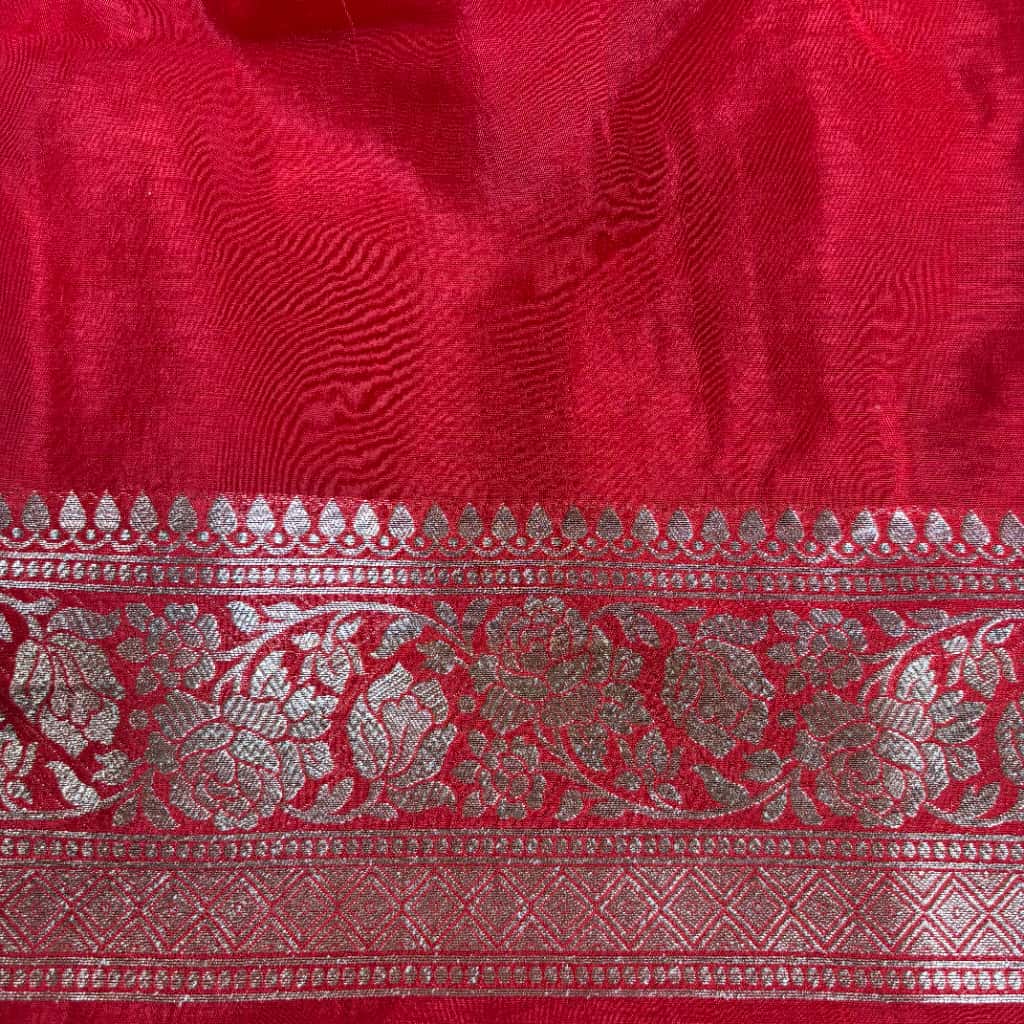 Red Banarasi Mango Silk Saree