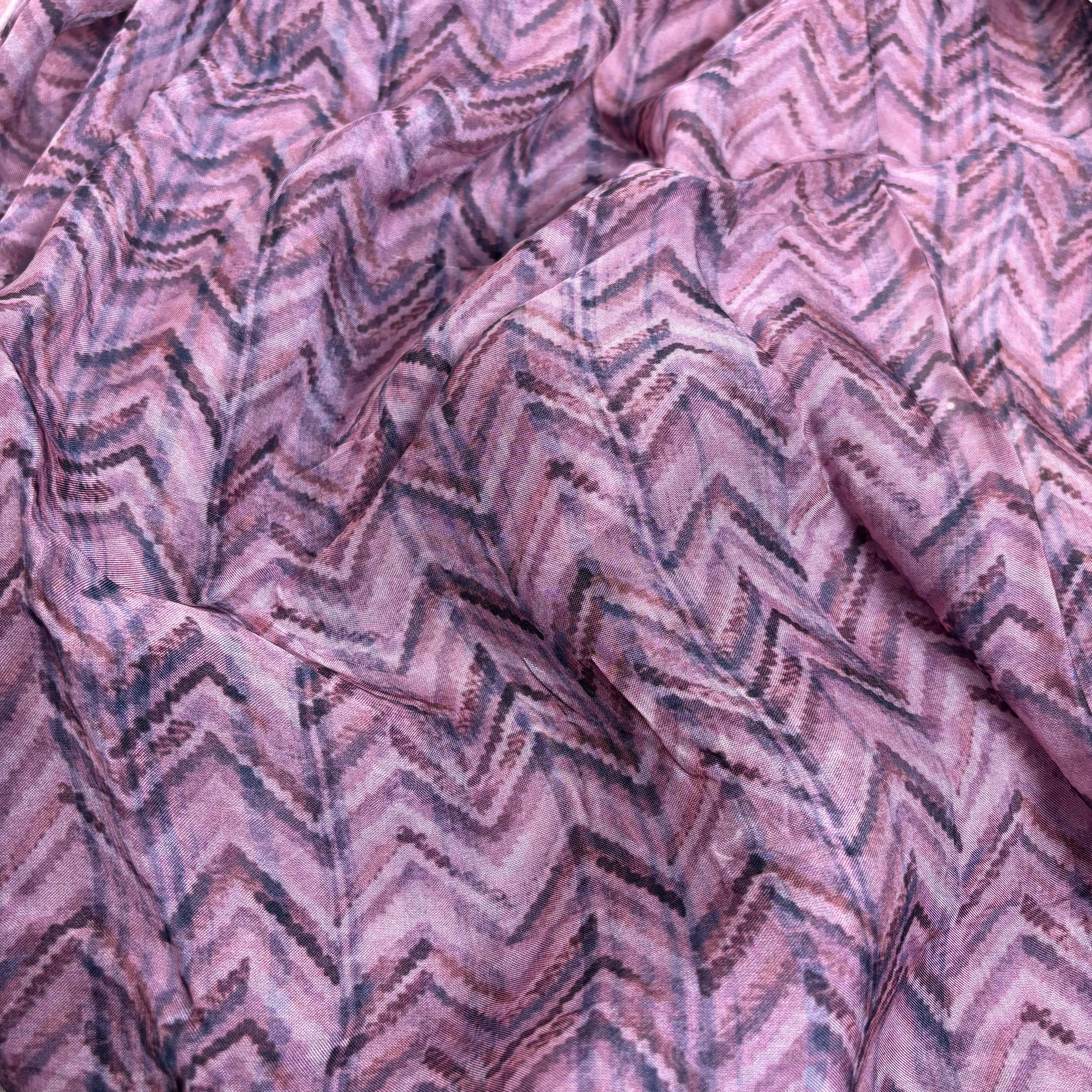 Lilac Banarasi Georgette Satin Saree