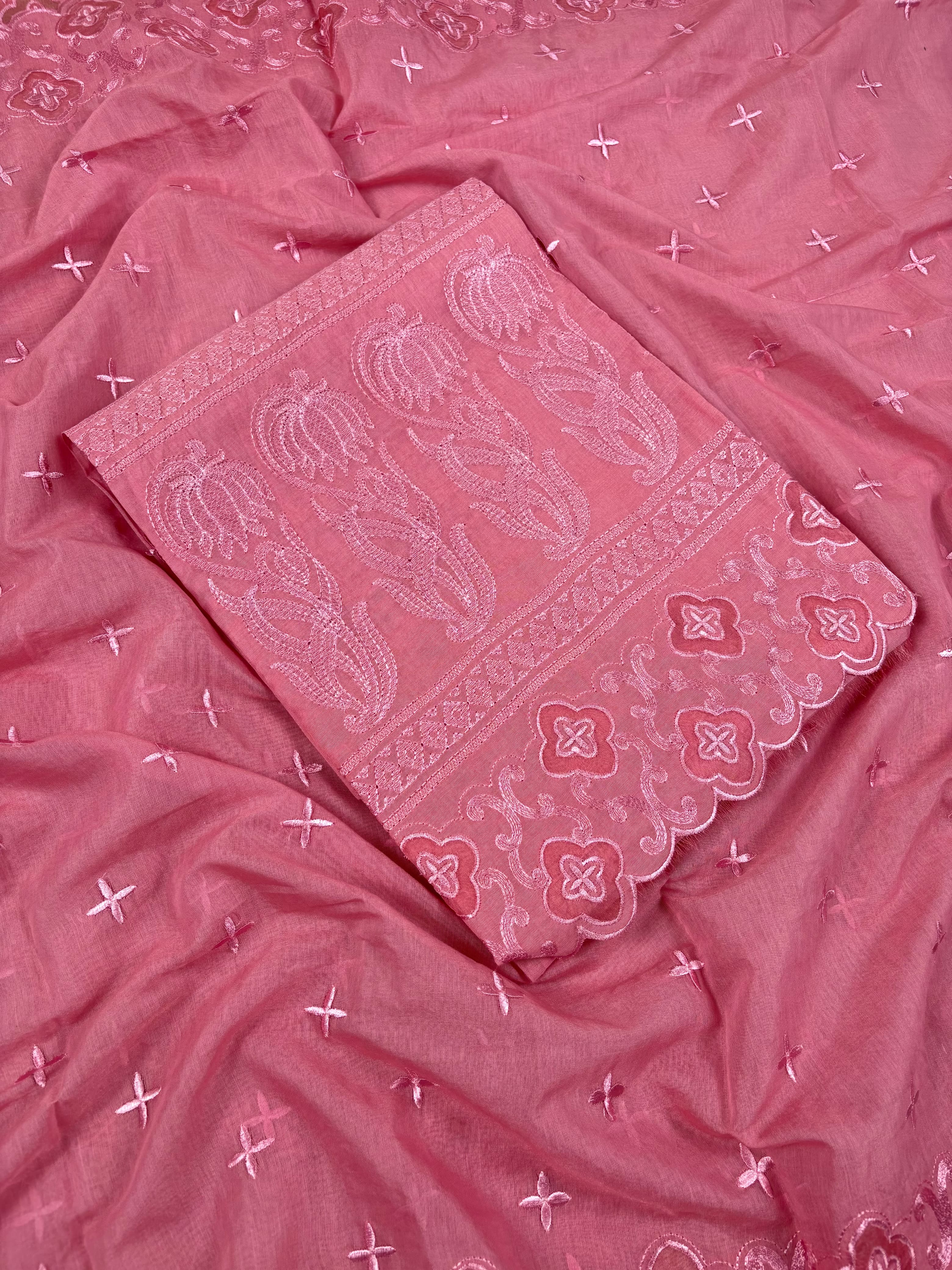 Pink Banarasi Cotton Suit
