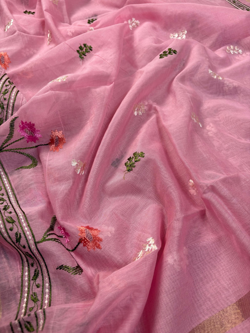 Pink Banarasi Mul-Mul Suit