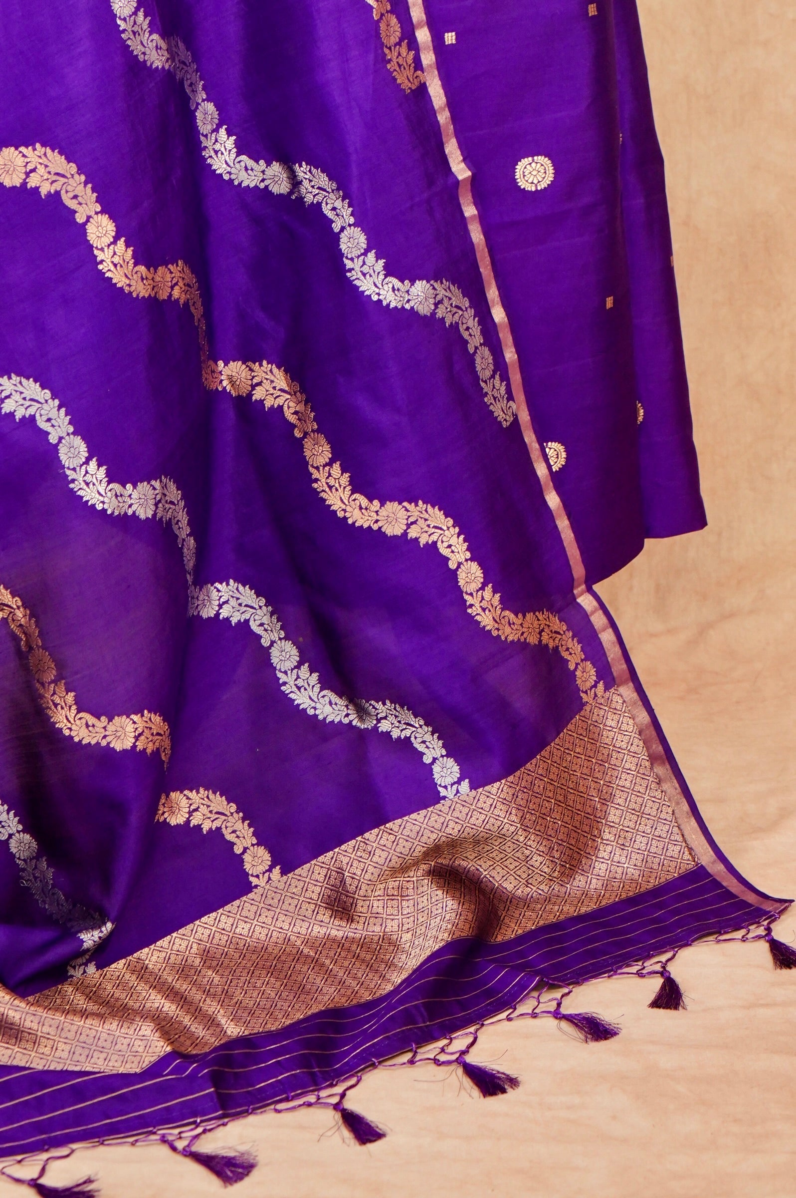 Handwoven Purple Banarasi Chiniya Silk Suit