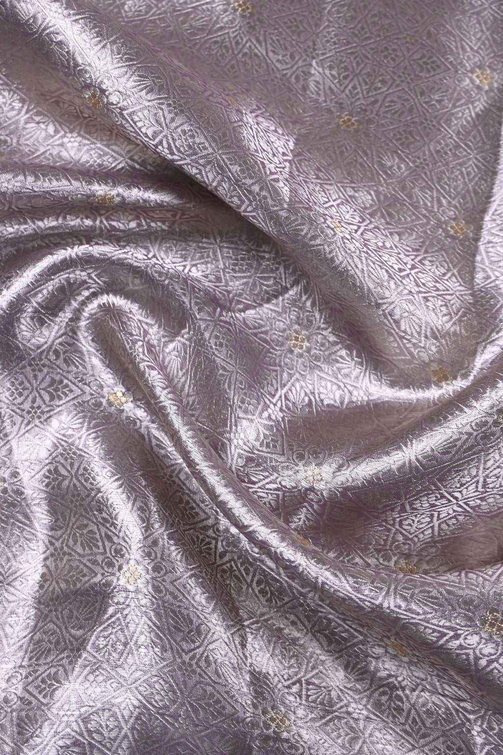 Baby Purple Pure Banarasi Molten Alfi Tissue Silk Saree