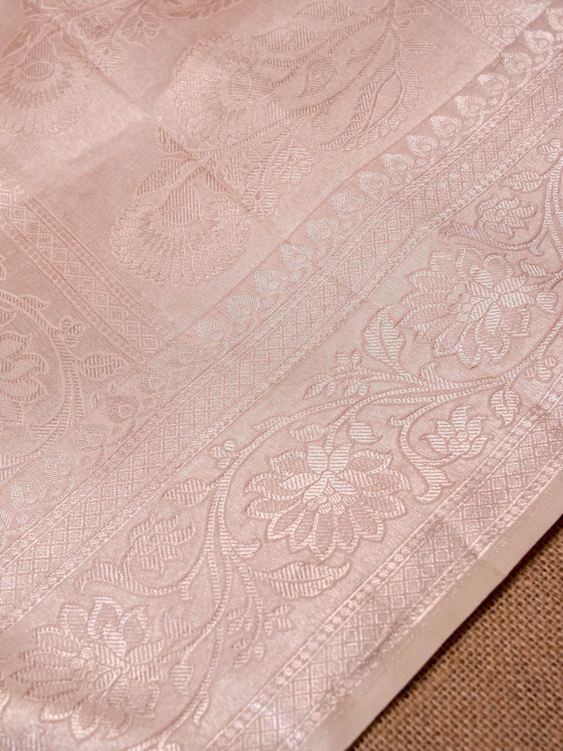 Handwoven Cream Banarasi Katan Soft Tissue Silk Saree