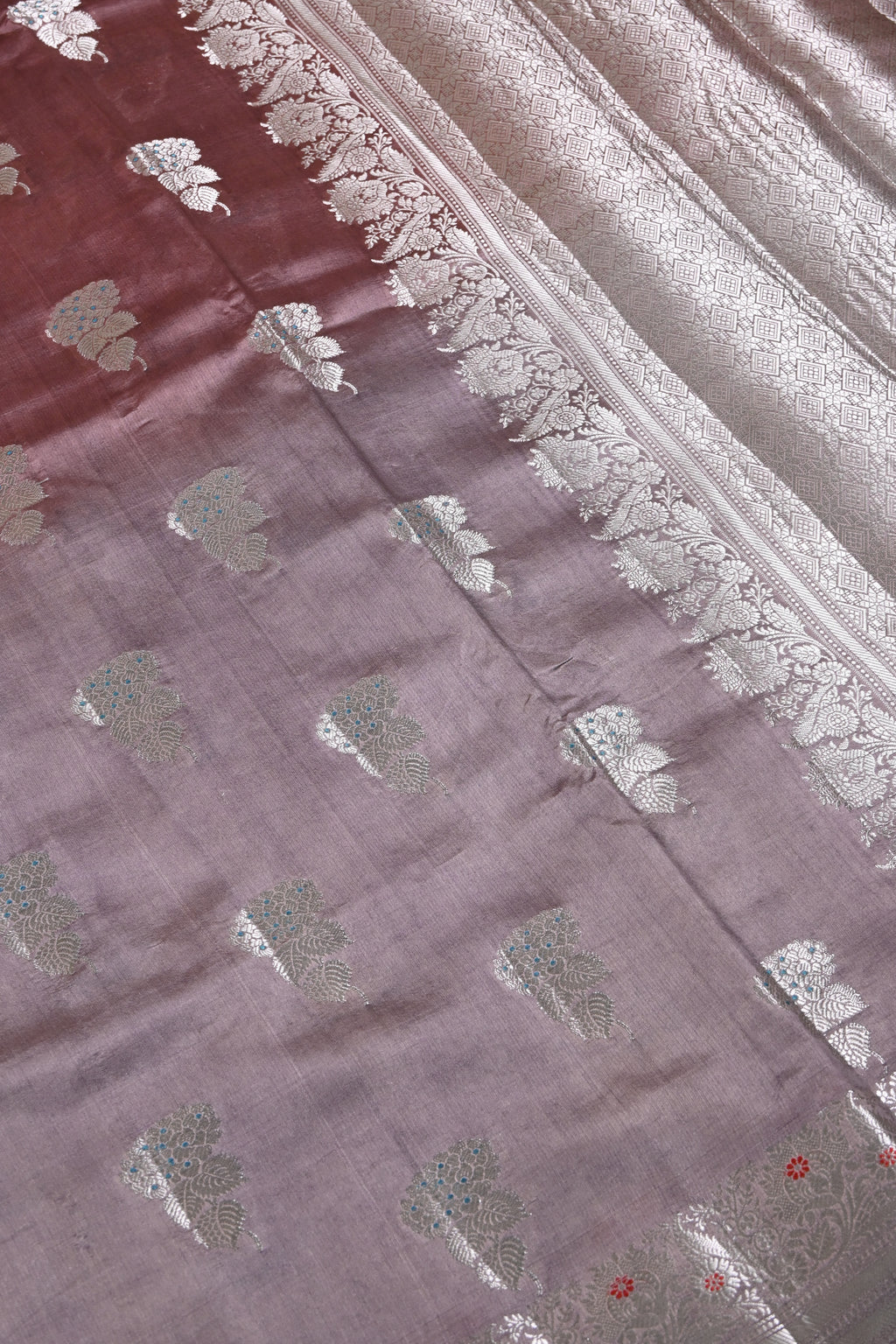 Dual Tone Pure Banarasi Katan Silk Saree
