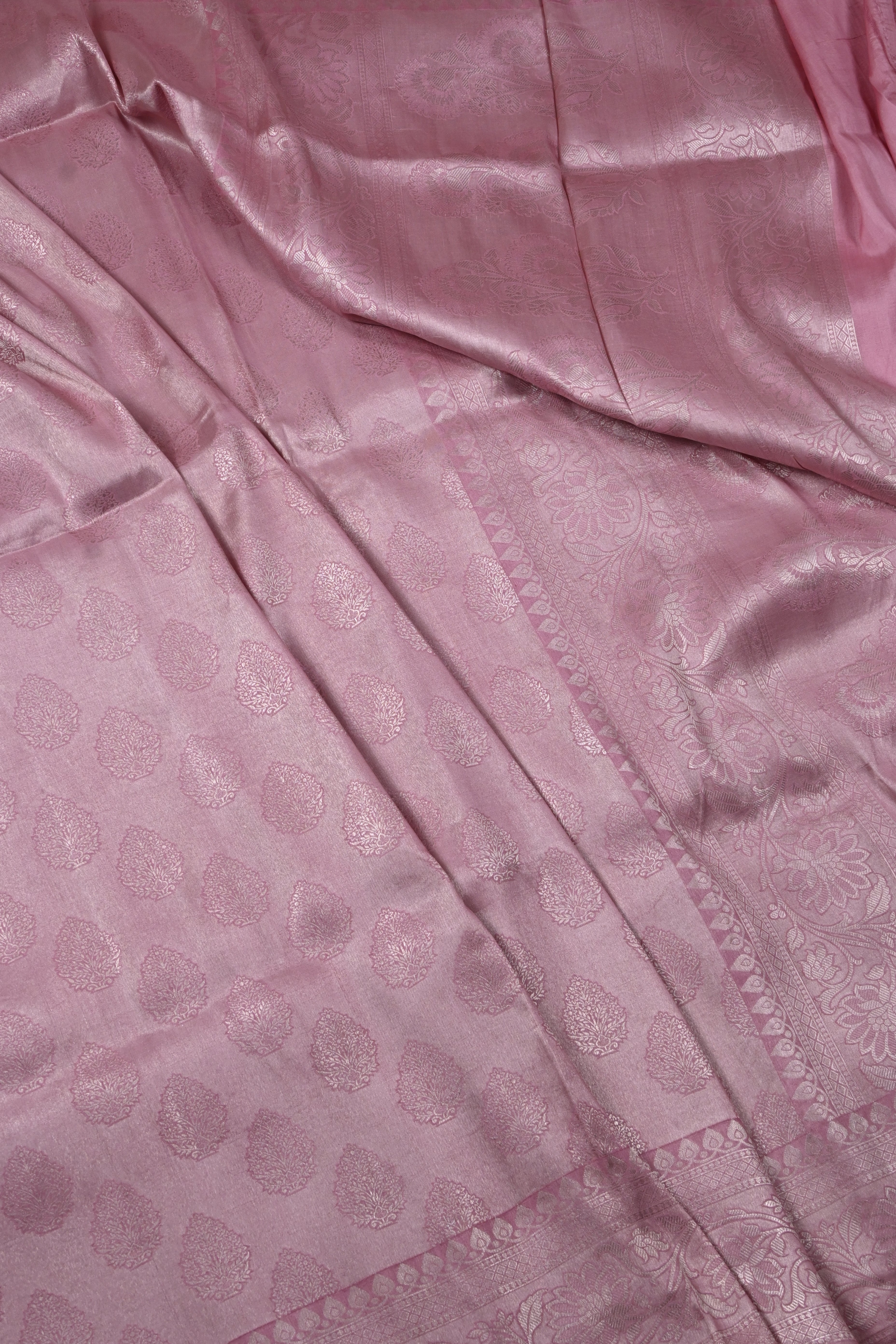 Pink Pure Banarasi Katan Tissue Silk Saree