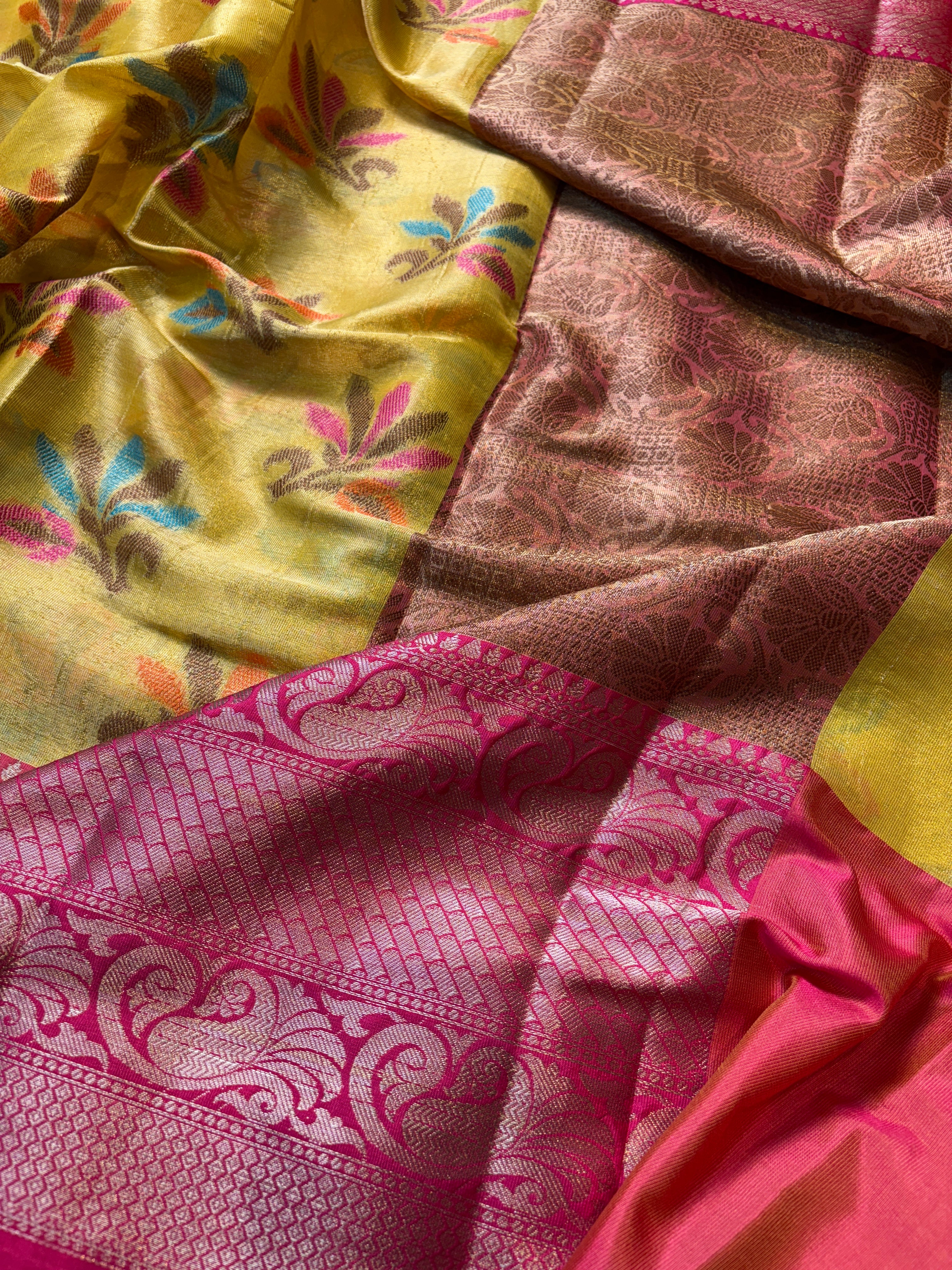 Contrast Banarasi Fancy Tissue Meena Saree