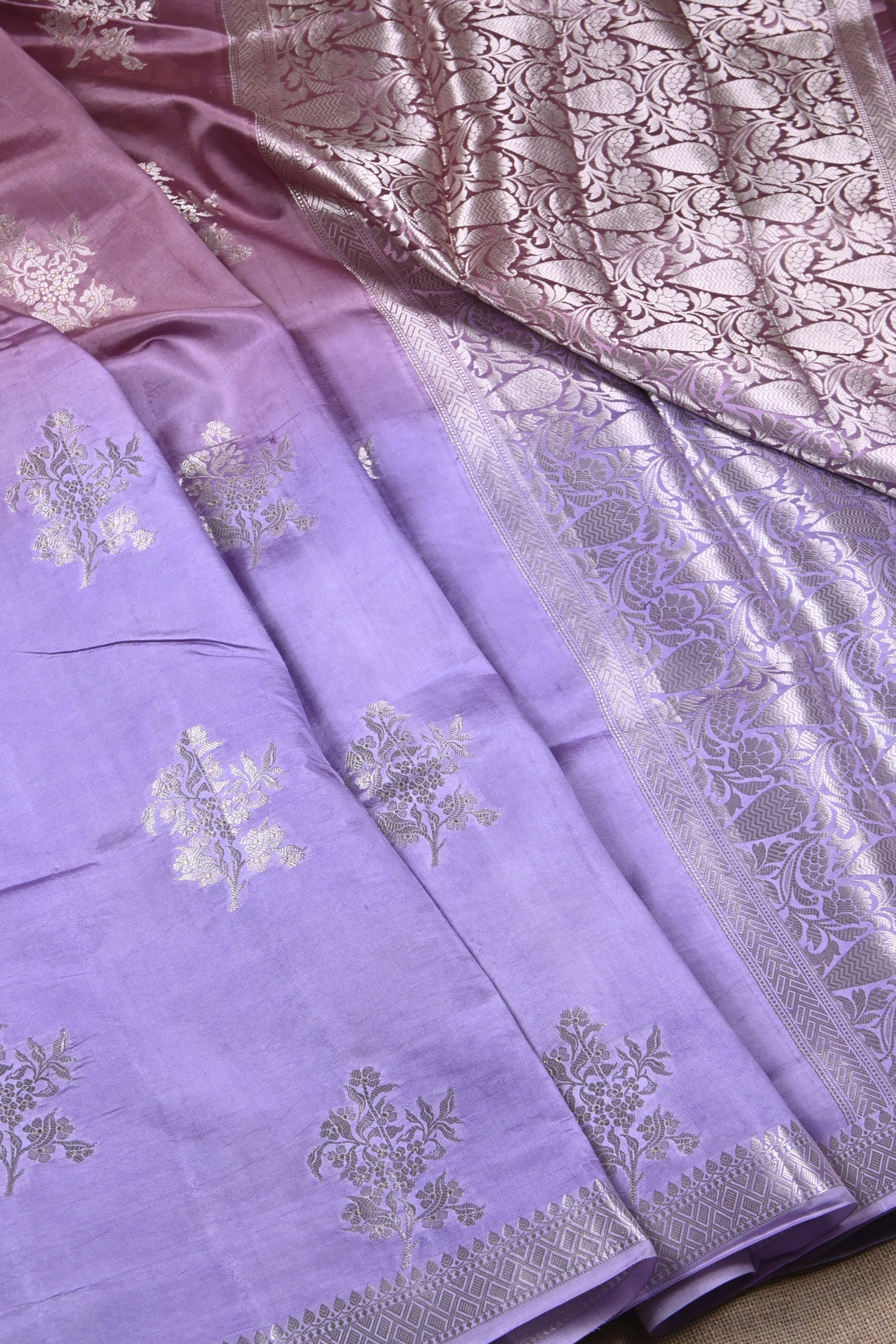 Dual Tone Pure Banarasi Katan Silk Saree