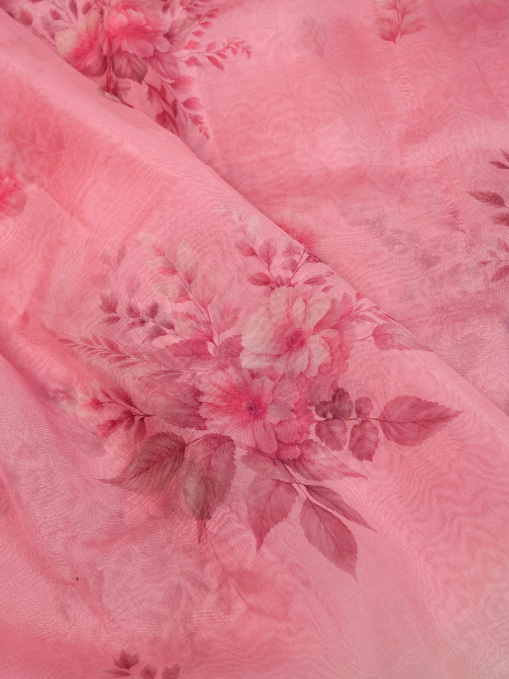 Handwoven Baby Pink Banarasi Organza Silk Saree