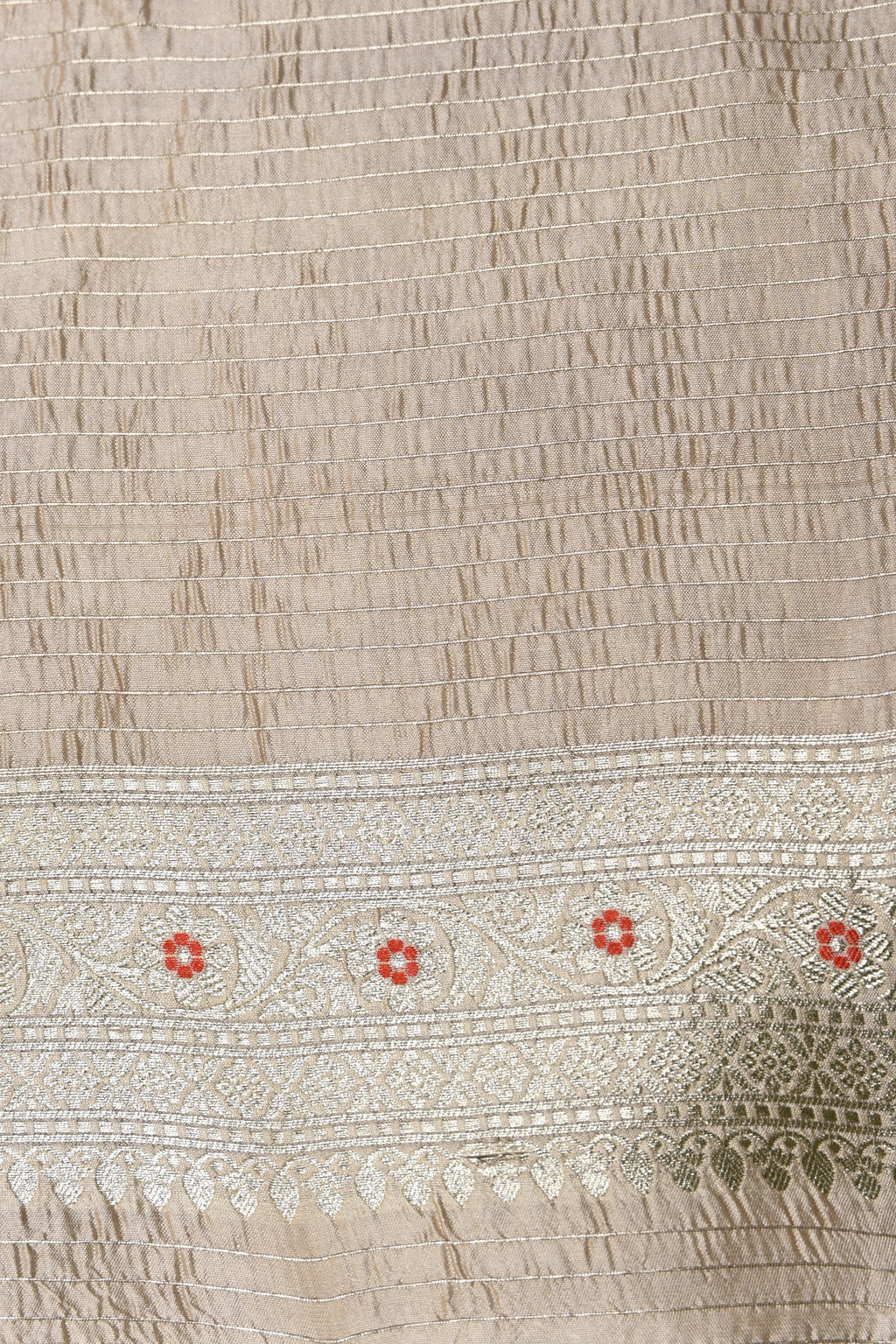 Beige Pure Banarasi Katan Silk Saree