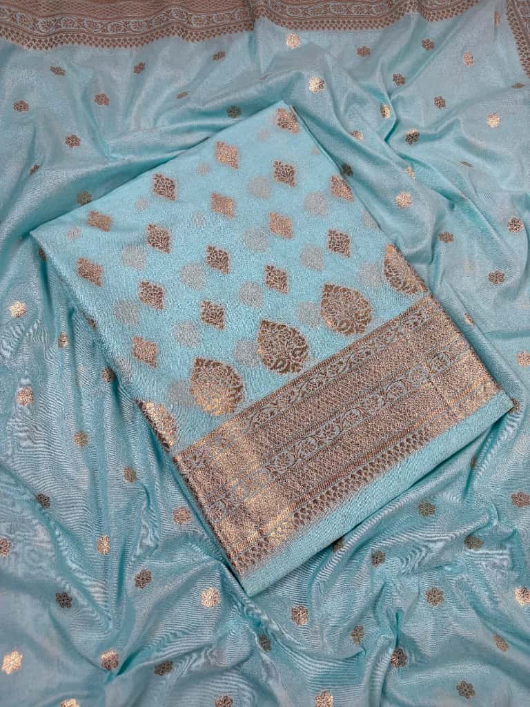 Sky Blue Banarasi Georgette Suit