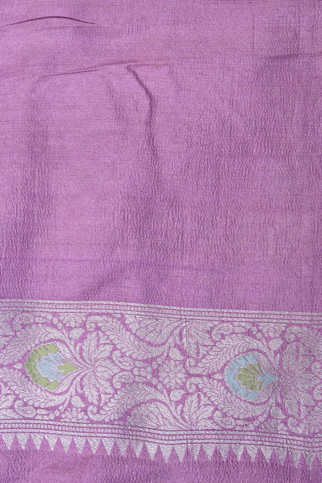 Lilac Pure Banarasi Tussar Georgette Silk Saree