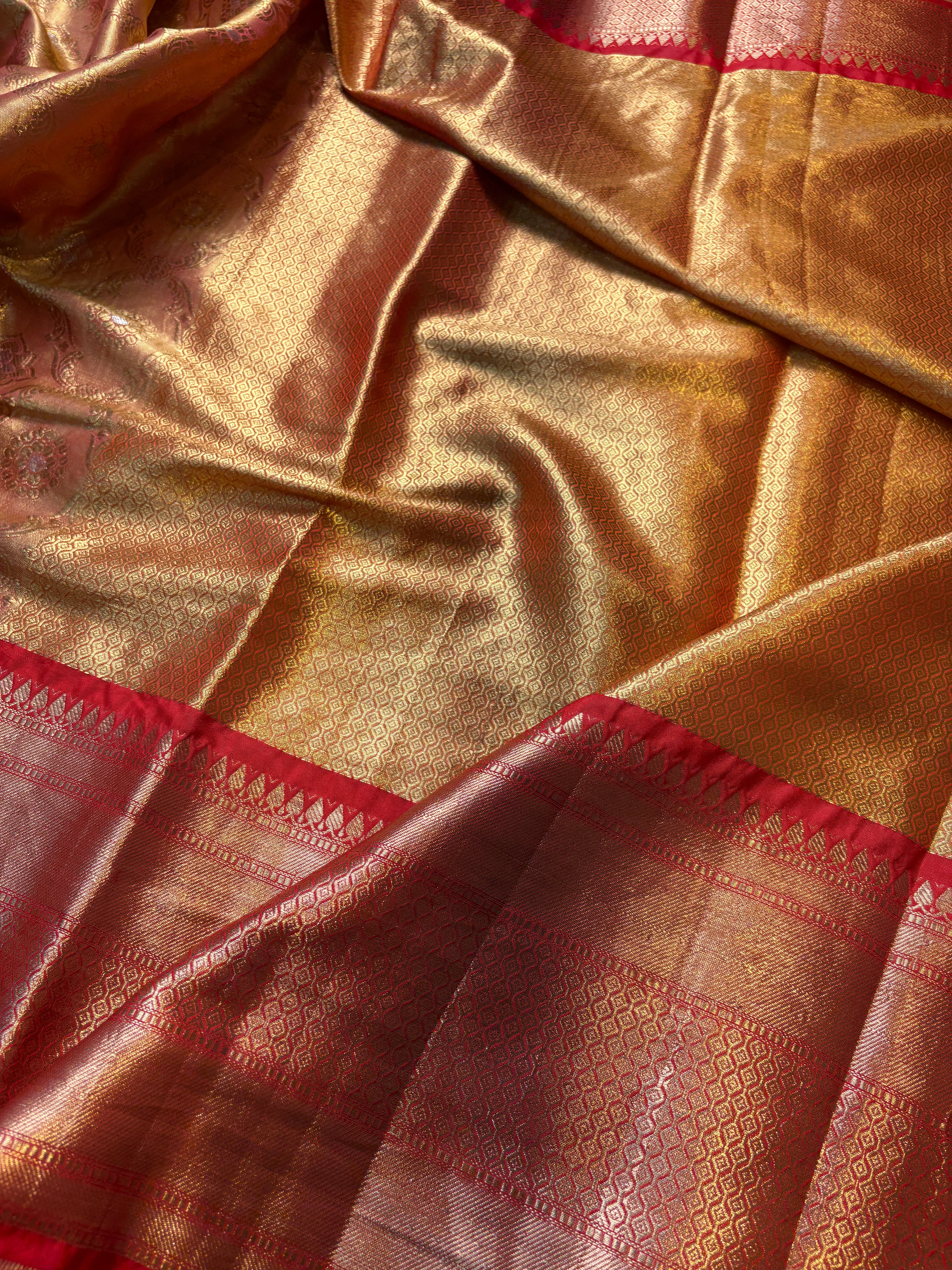 Contrast Banarasi Fancy Katan Tissue Alfi Saree