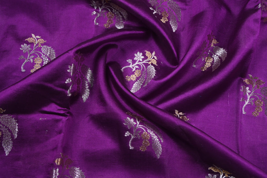 Purple Pure Banarasi Katan Silk Saree