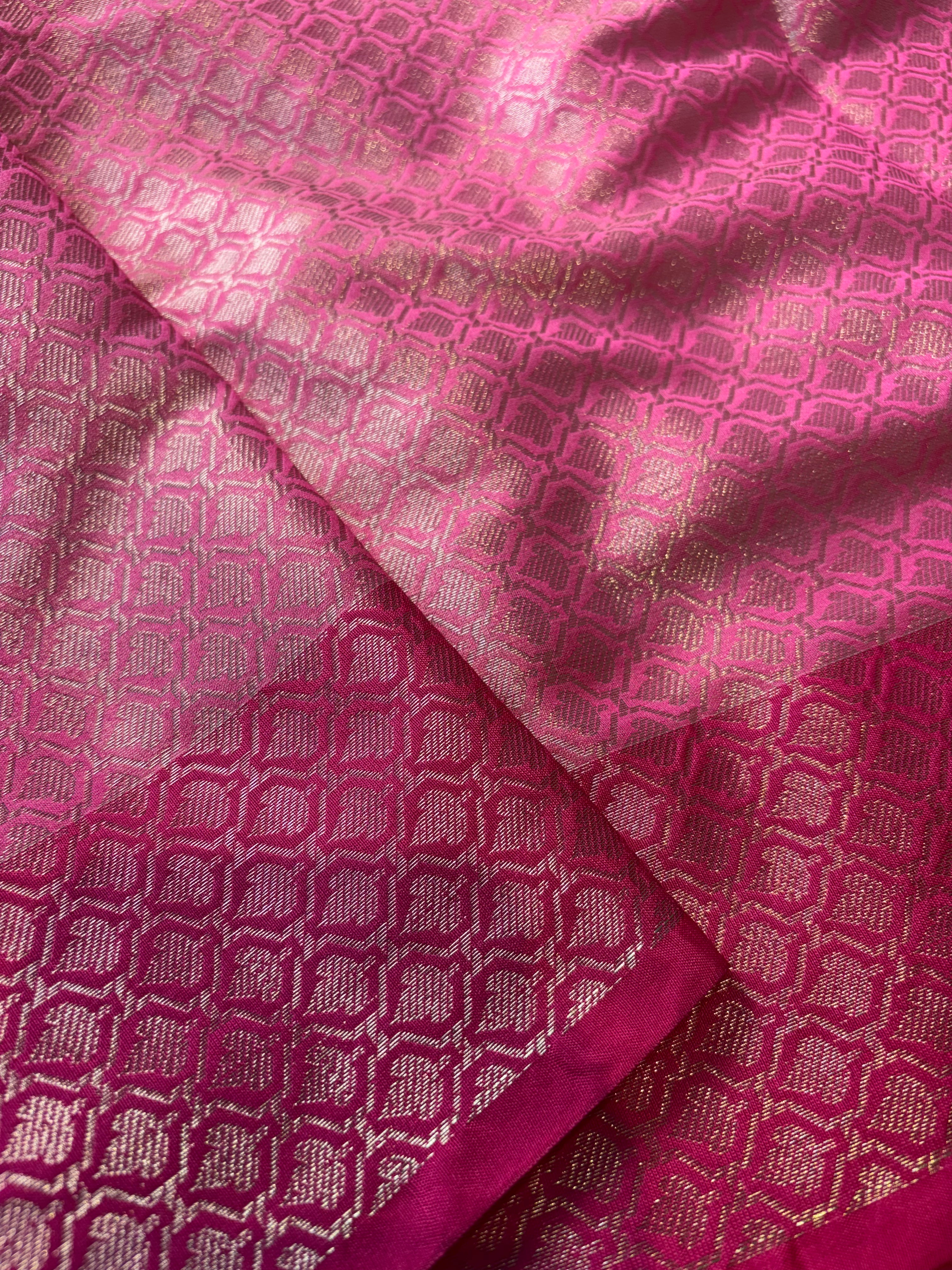 Baby Pink Banarasi Katan Tissue Silk Saree