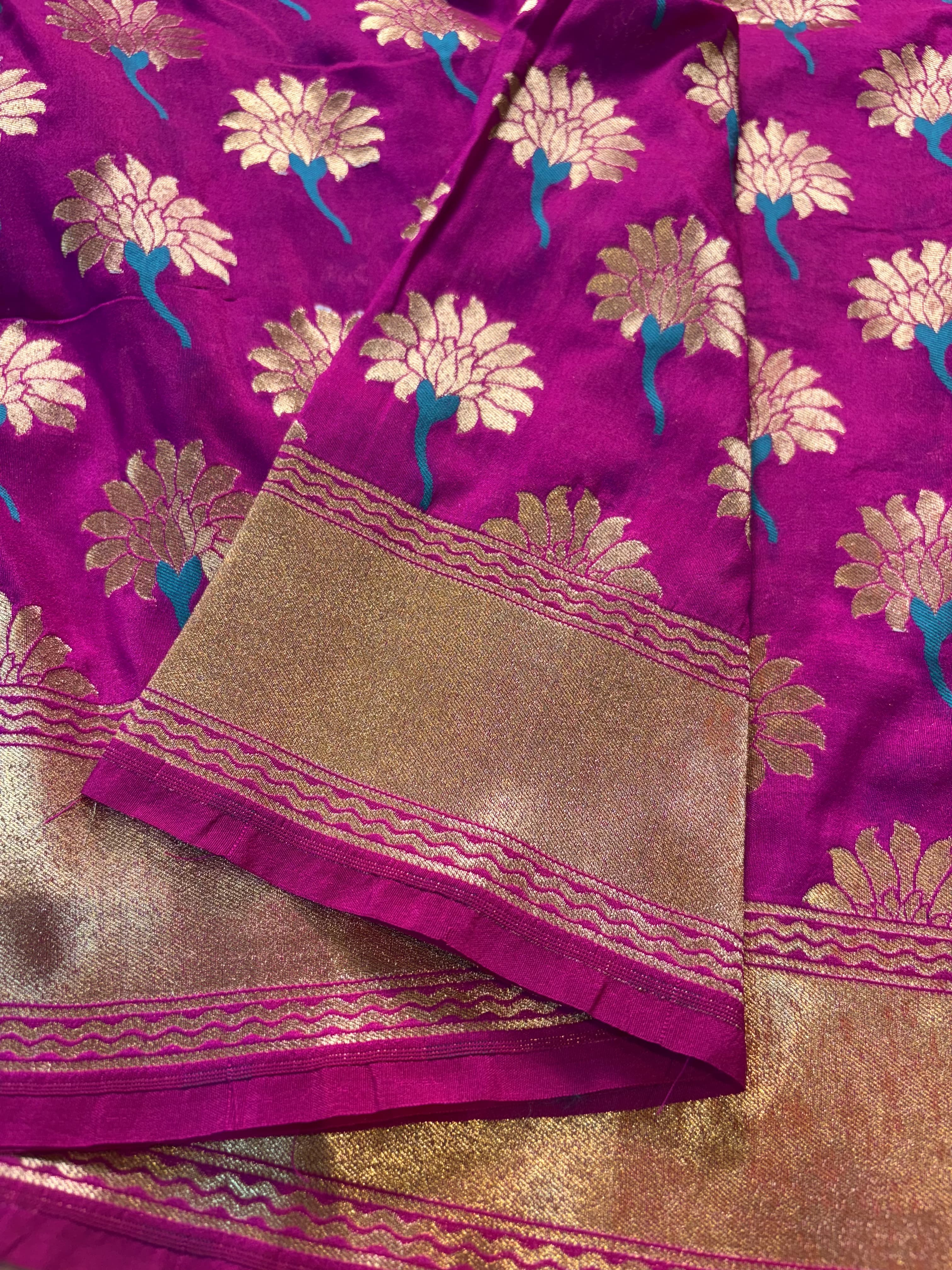 Lilac Banarasi Fancy Mashru Katan Saree