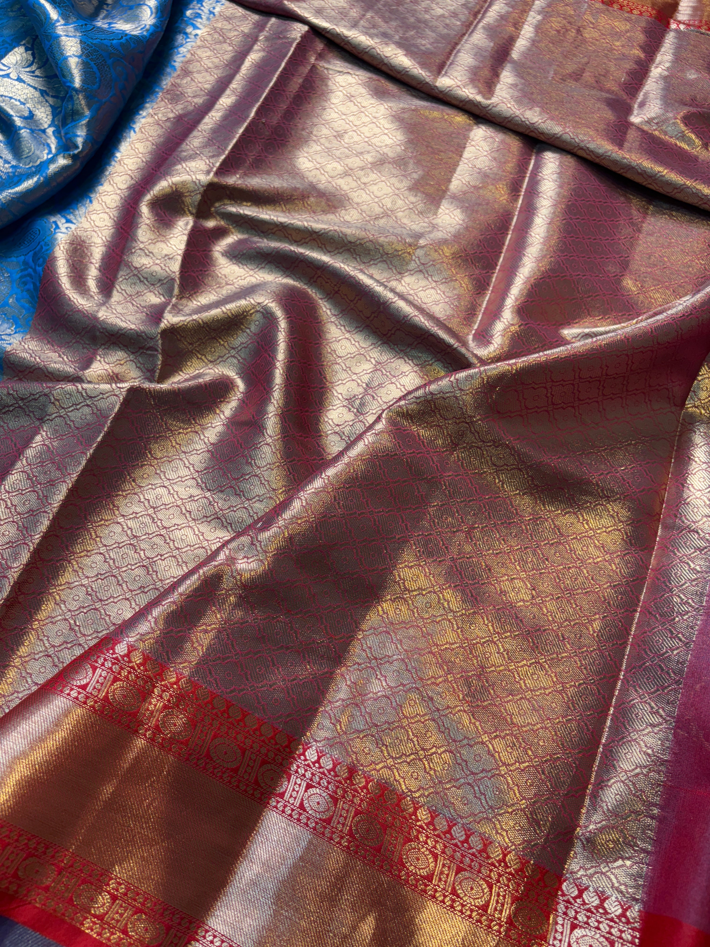 Contrast Banarasi Fancy Katan Brocade Silk Saree