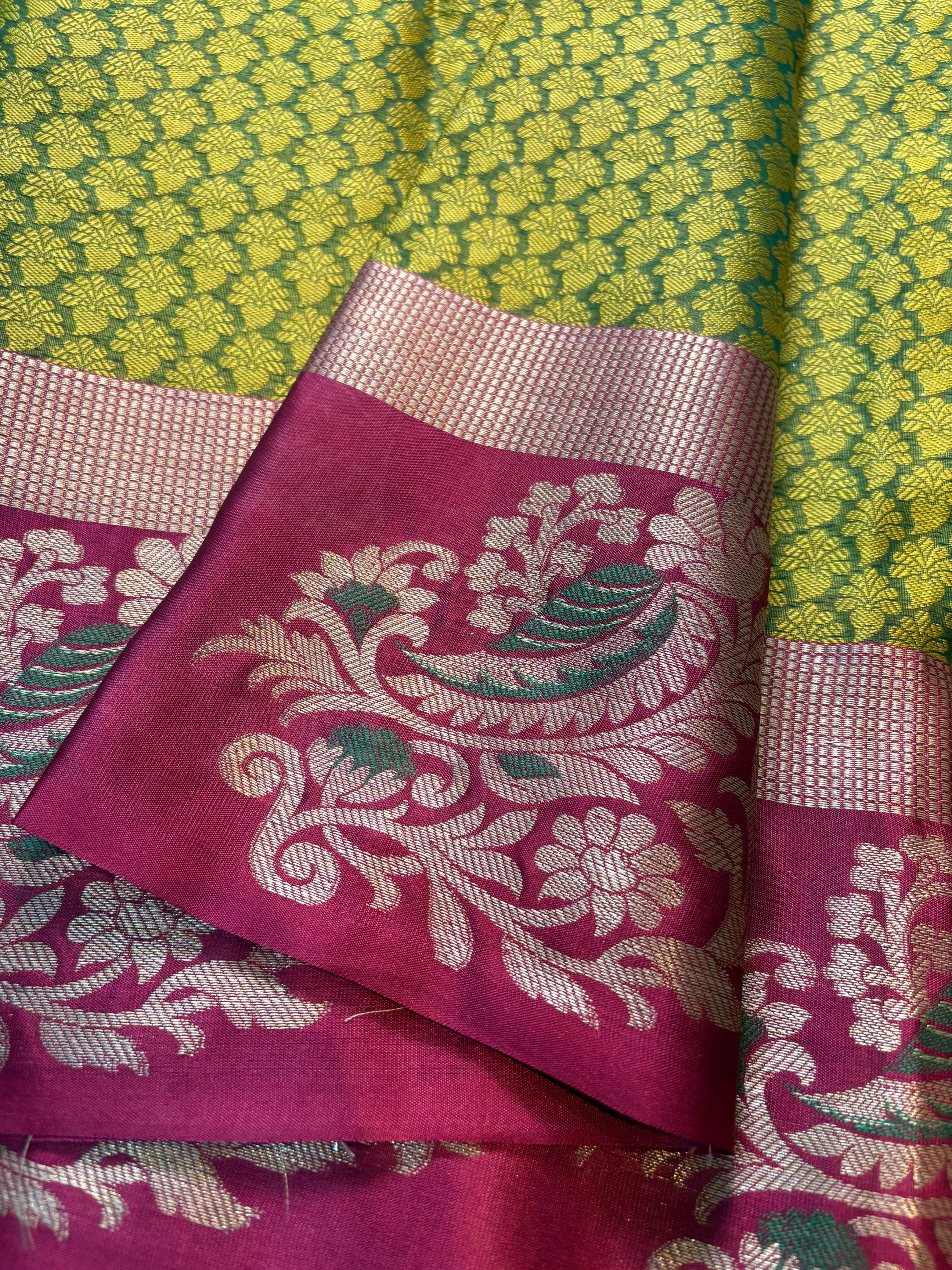 Contrast Banarasi Fancy Katan Tanchui Silk Saree