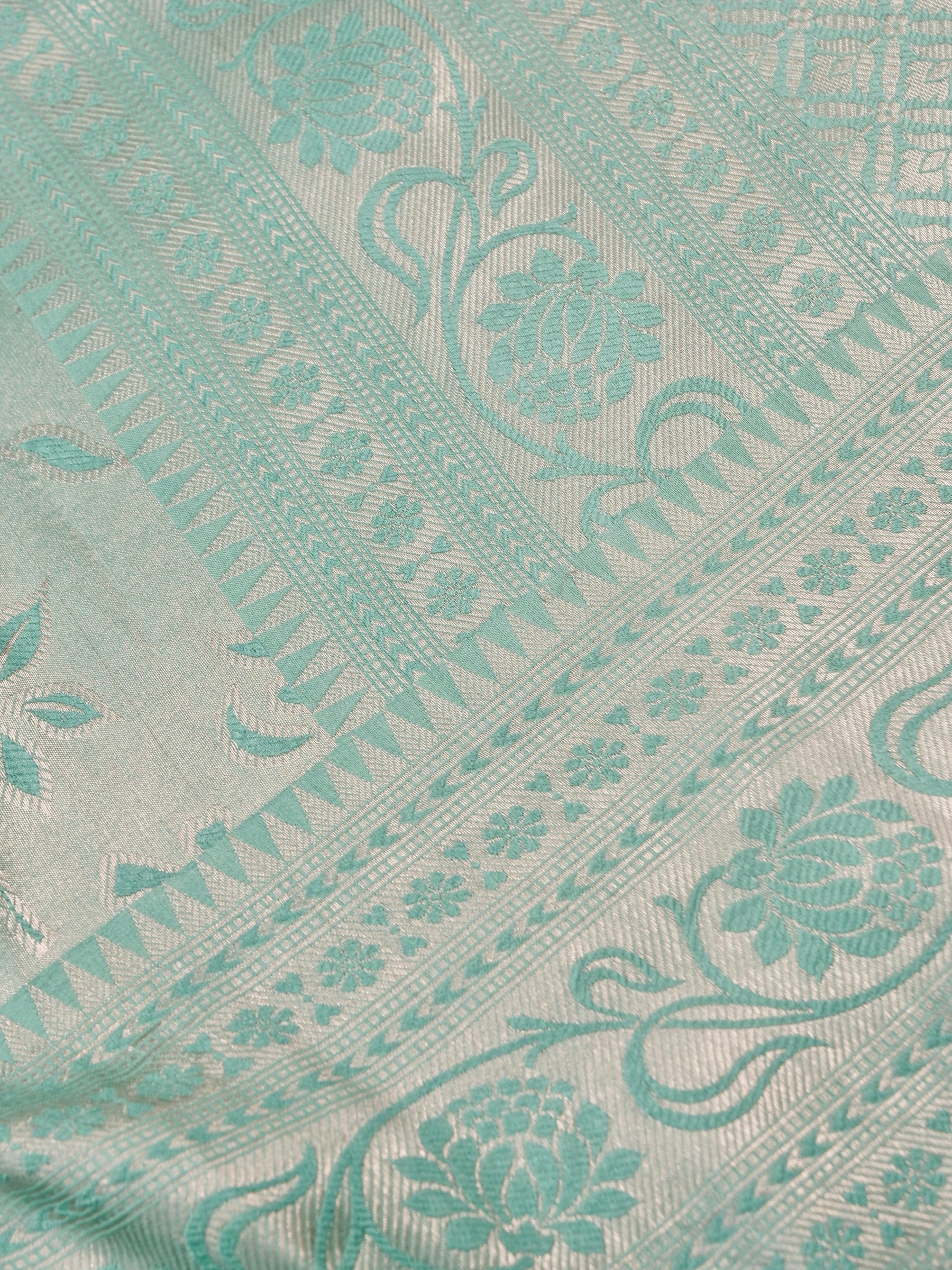 Handwoven Pastel Blue Banarasi Katan Soft Tissue Silk Saree