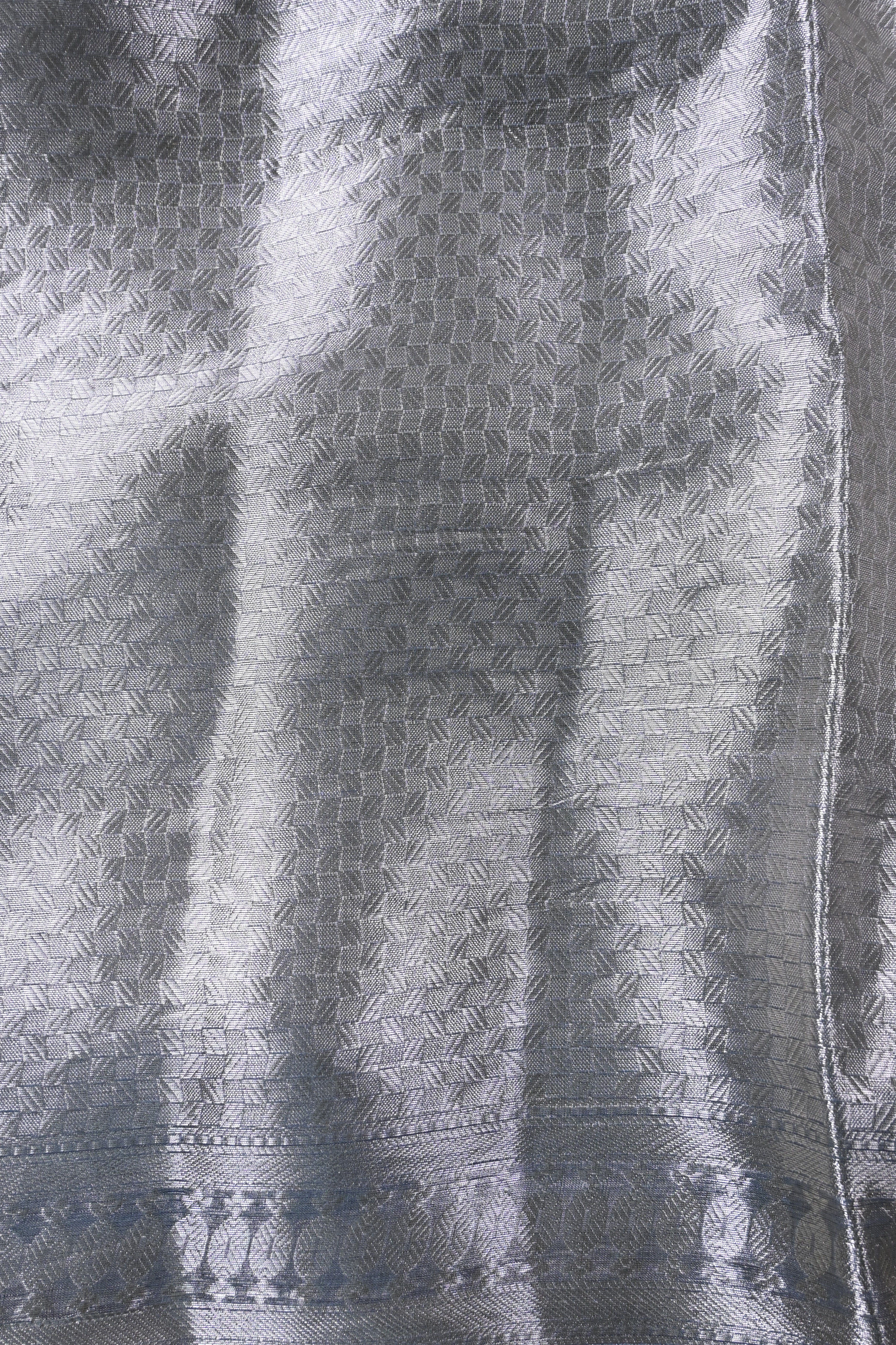 Baby Blue Pure Banarasi Molten Tissue Silk Saree