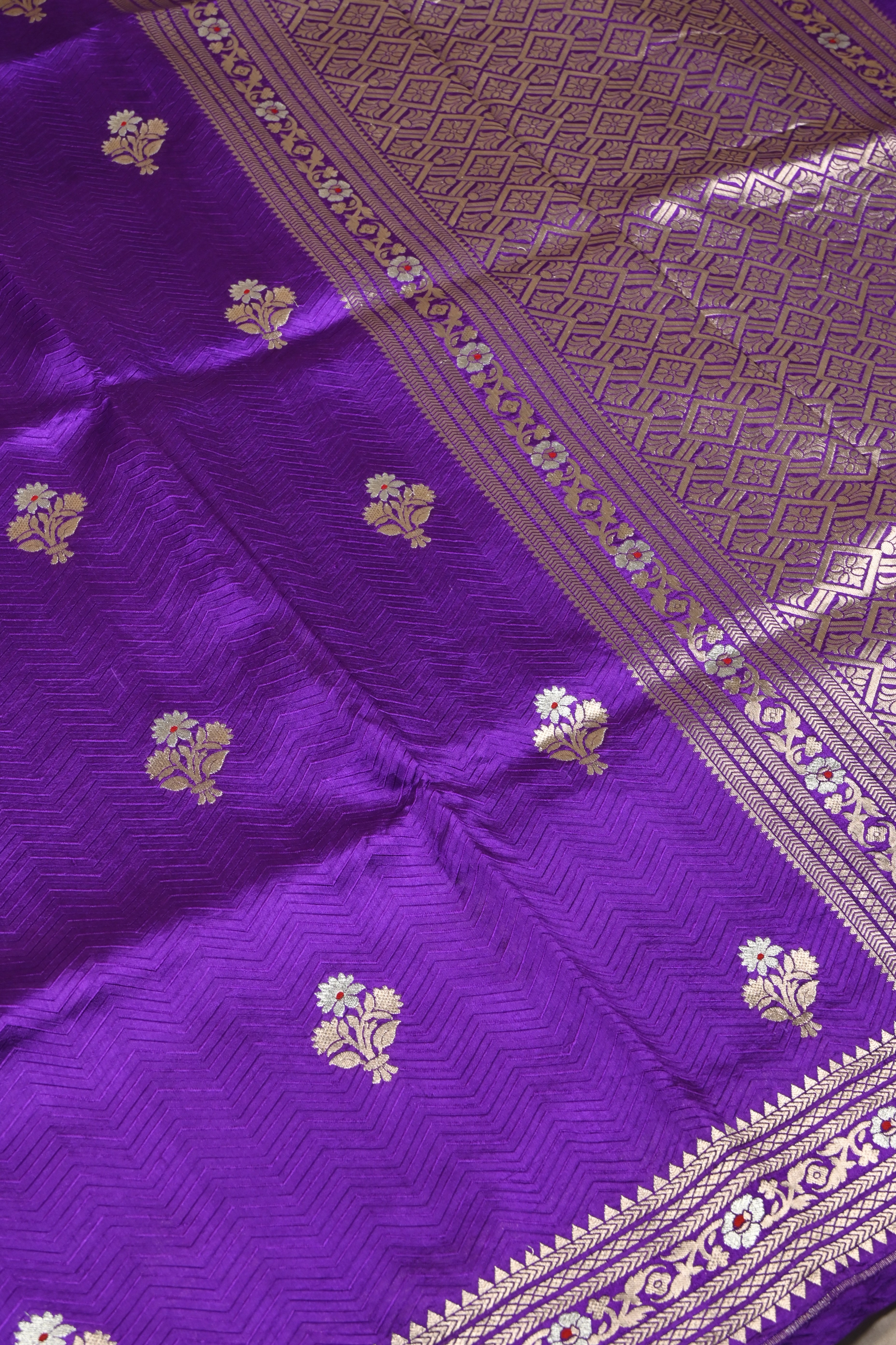 Purple Pure Banarasi Katan Silk Saree