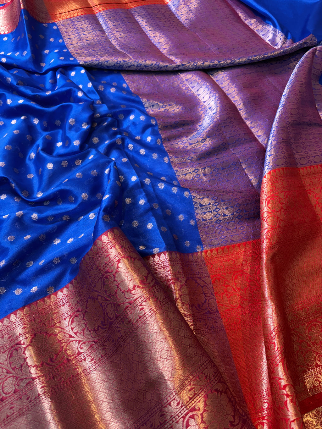 Blue Banarasi Katan Silk Saree