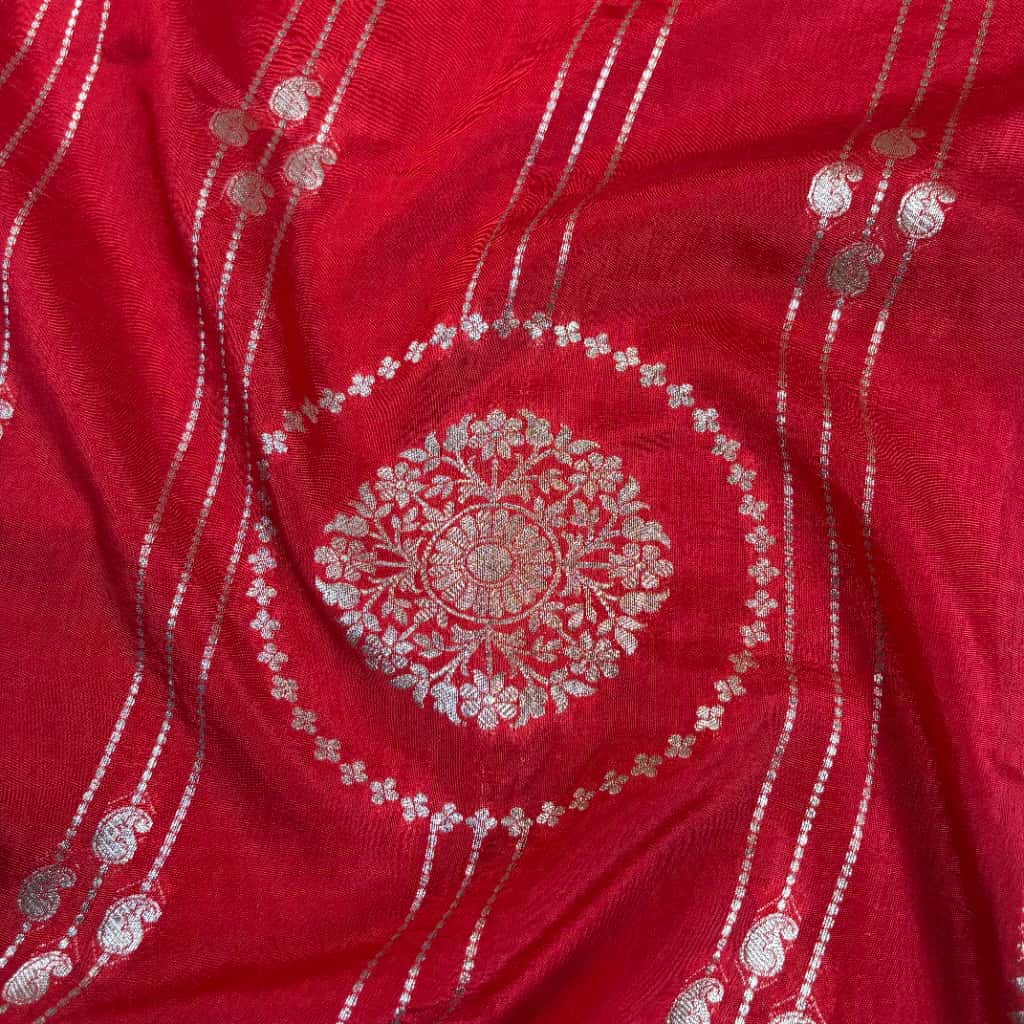 Red Banarasi Mango Silk Saree