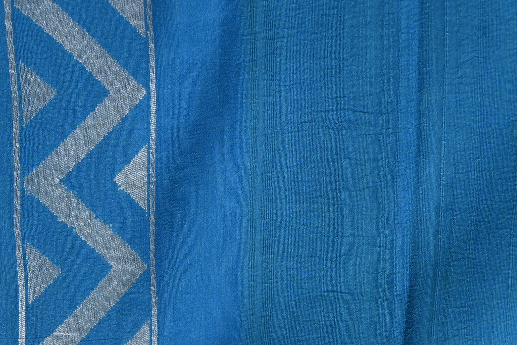 Mist Blue Pure Banarasi Tussar Georgette Saree