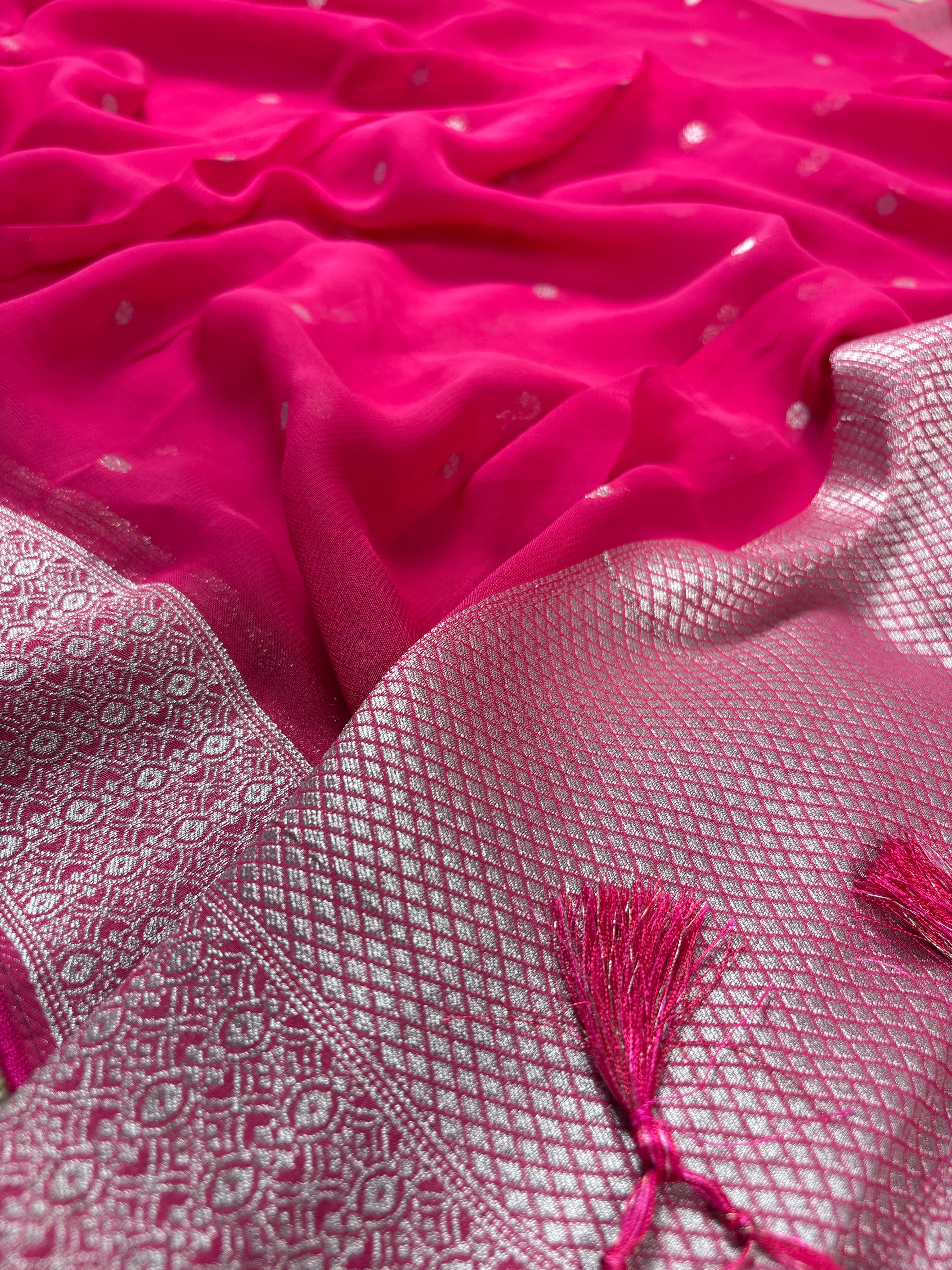 Rani Pink Banarasi Khaddi Georgette Suit