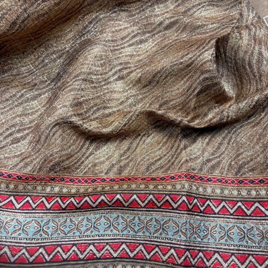 Brown Banarasi Organza Silk Saree