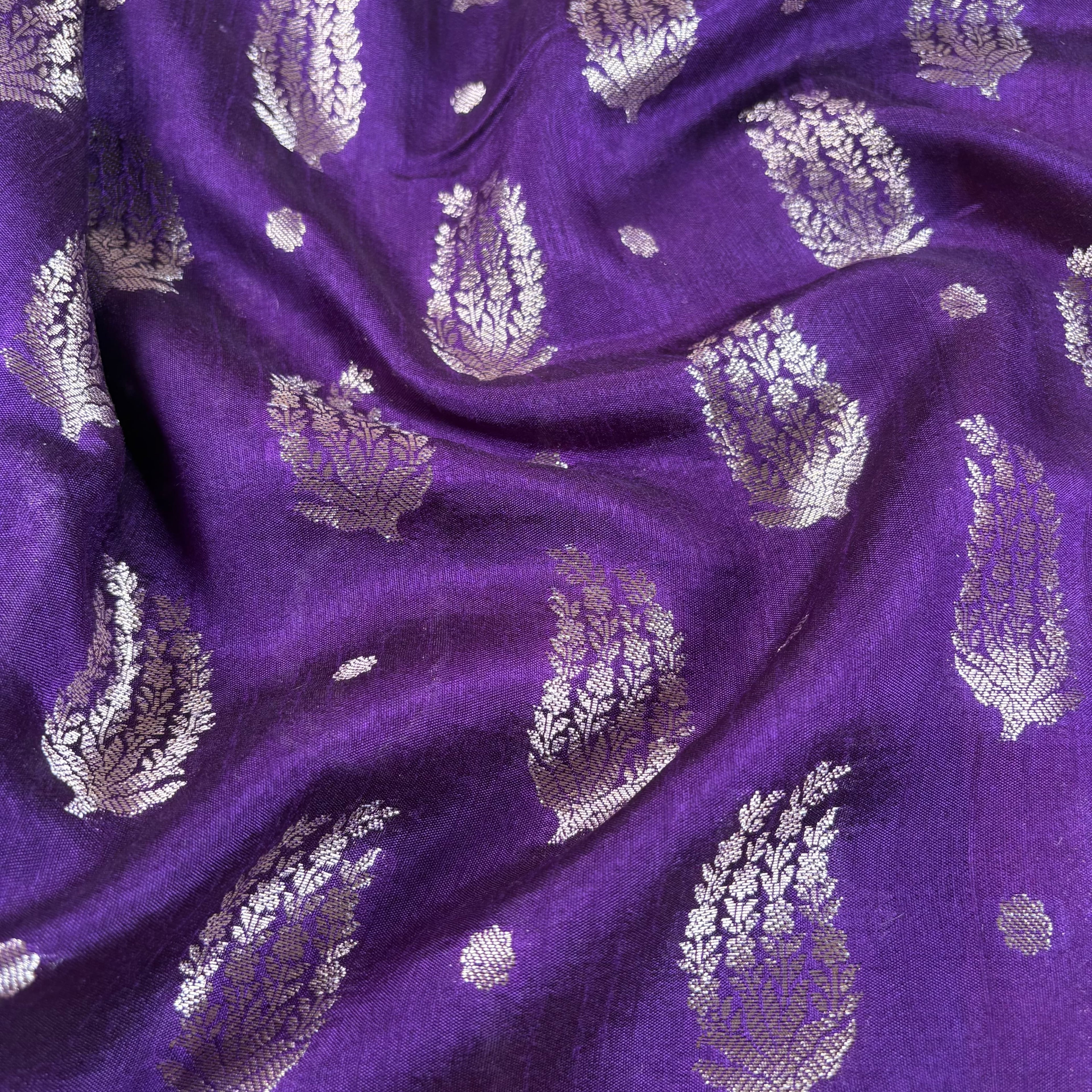 Purple Banarasi Dupiyan Silk Saree