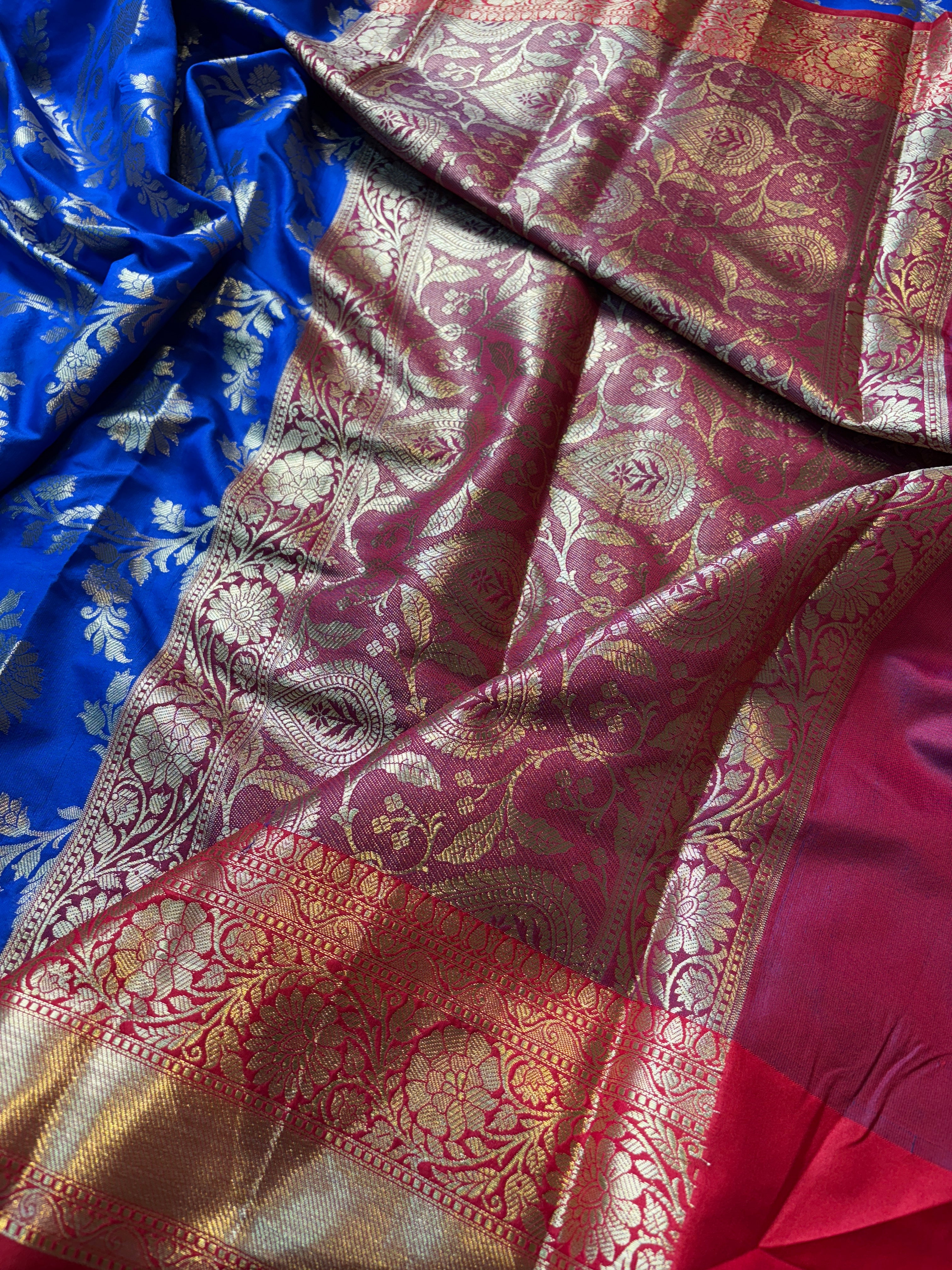 Contrast Banarasi Fancy Katan Saree