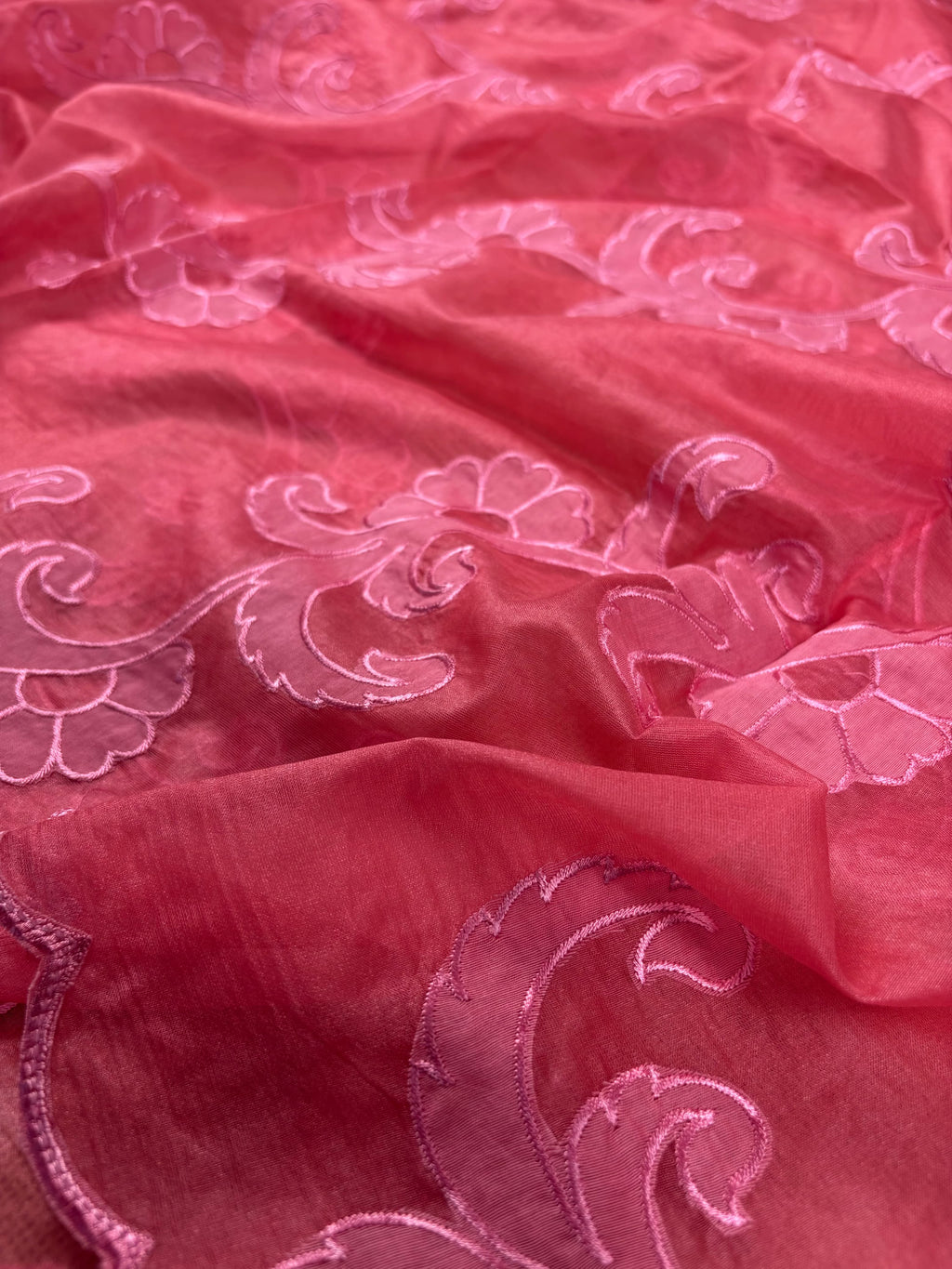 Pink Banarasi Organza Silk Suit