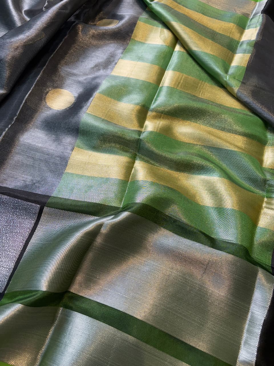 Black Banarasi Fancy Tissue Silk Saree