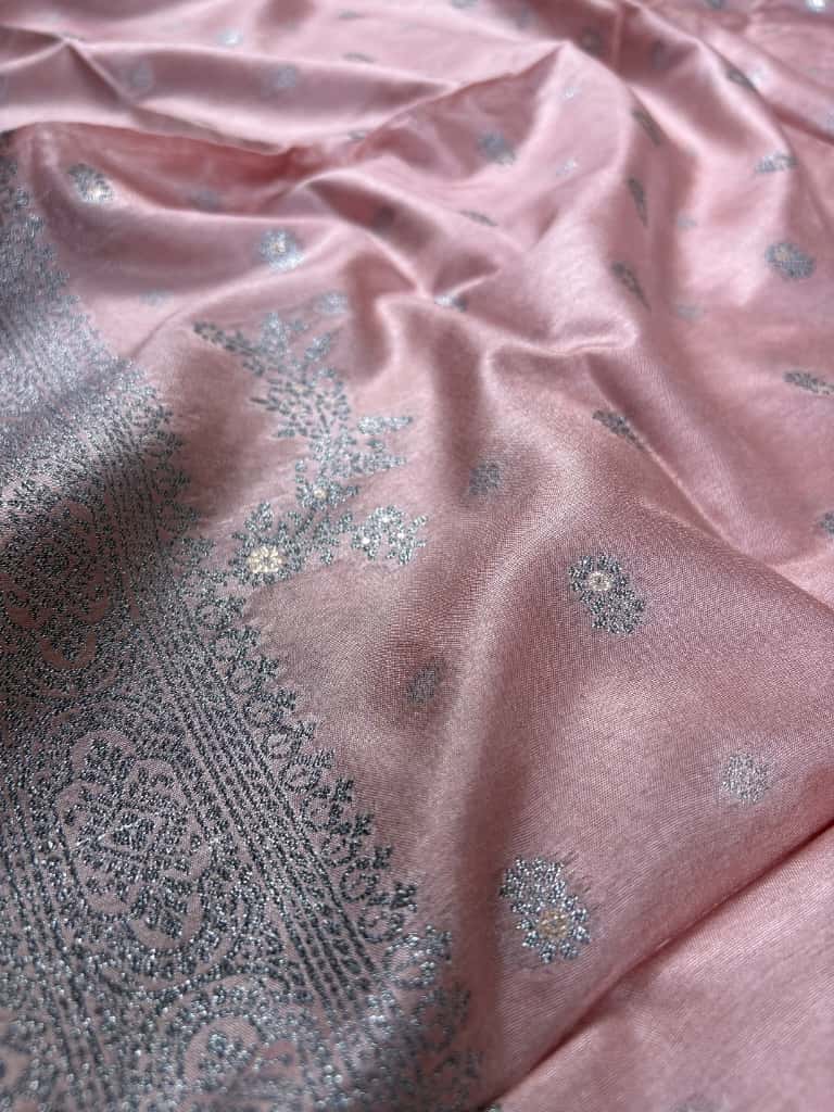Baby Pink Banarasi Mulberry Suit