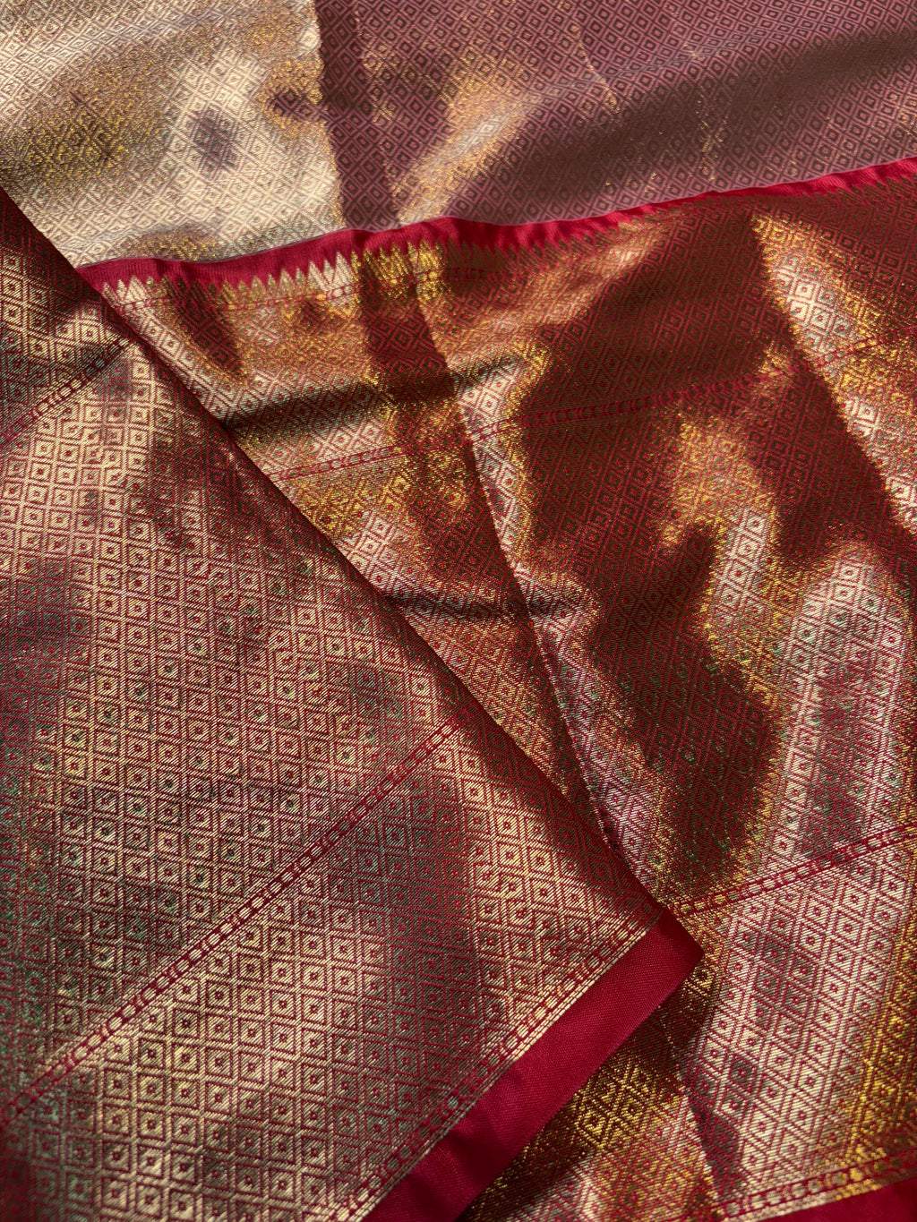 Contrast Banarasi Fancy Katan Brocade Meena Saree