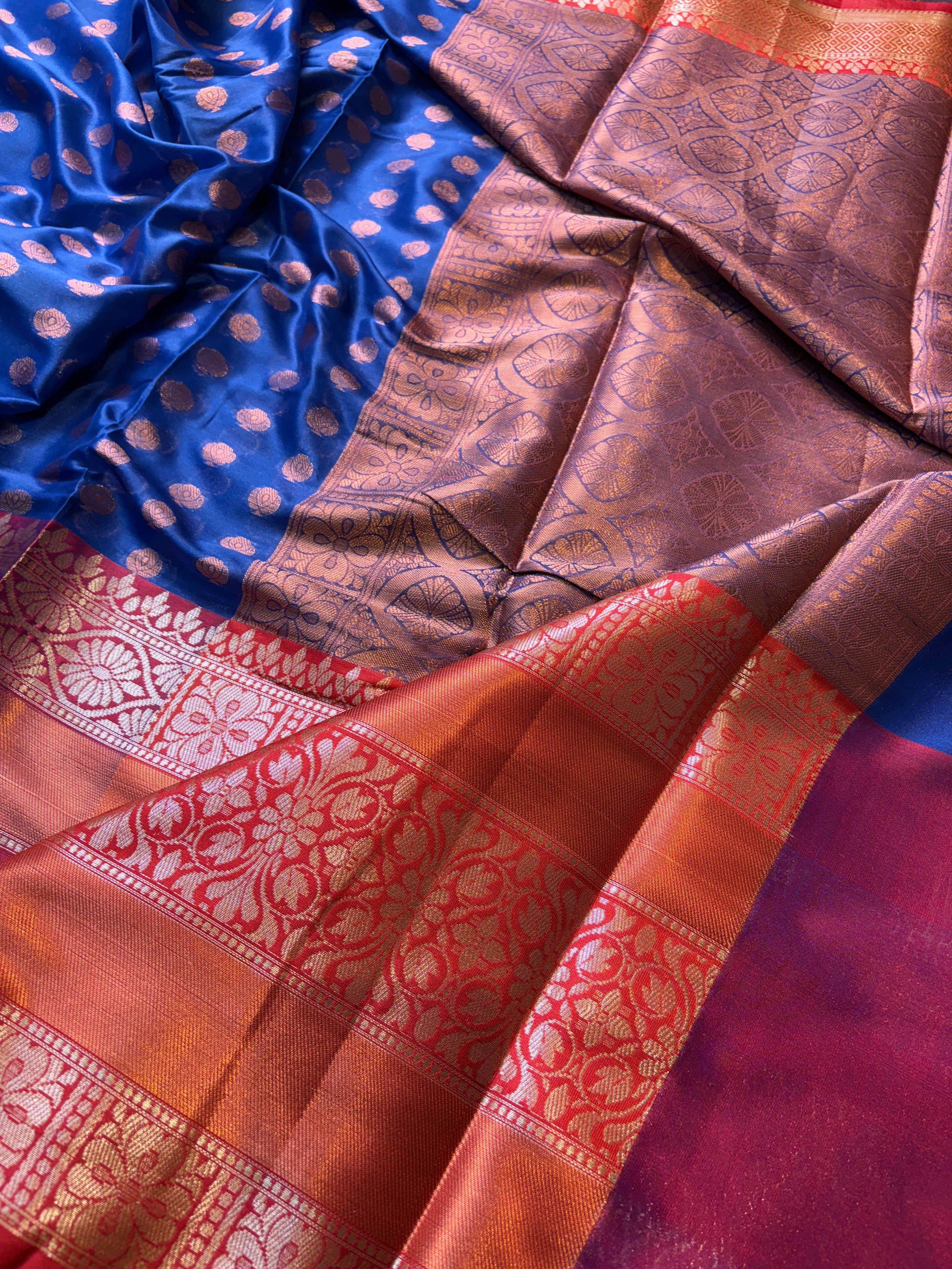 Blue Banarasi Katan Silk Saree