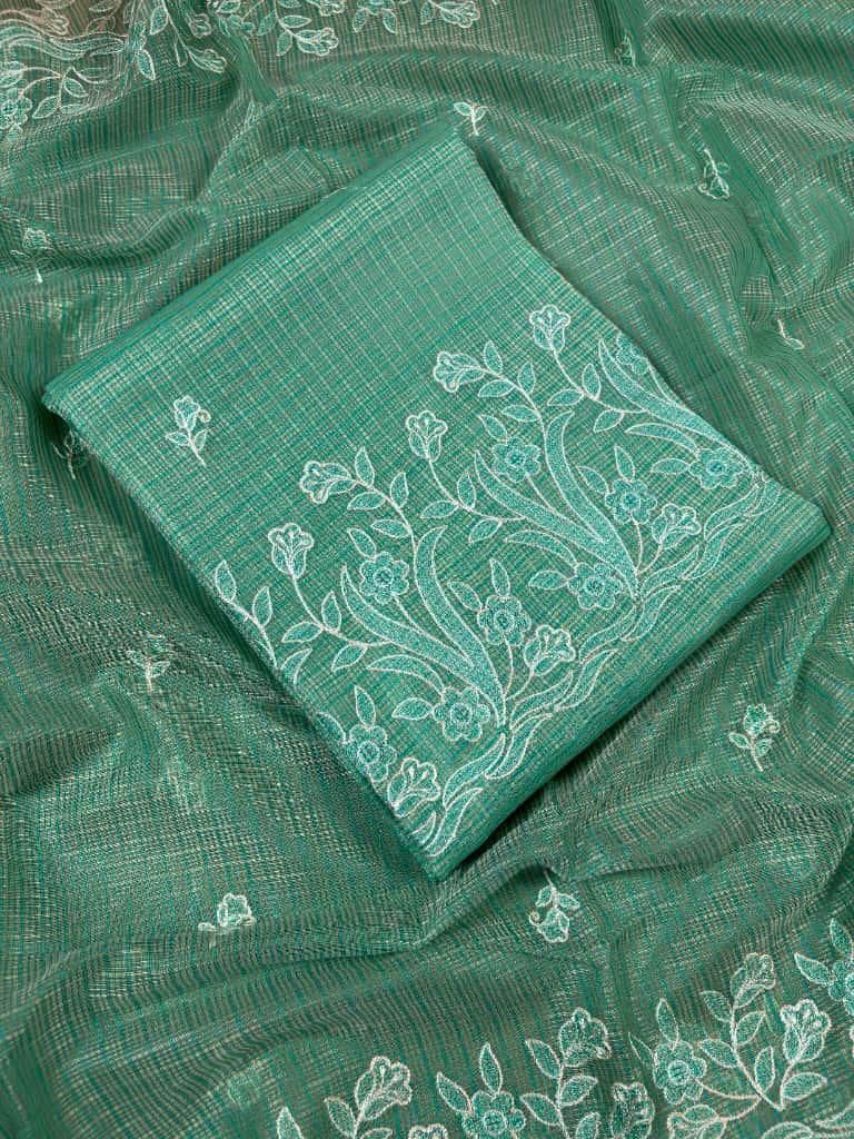 Sea Green Banarasi Kora Silk Suit