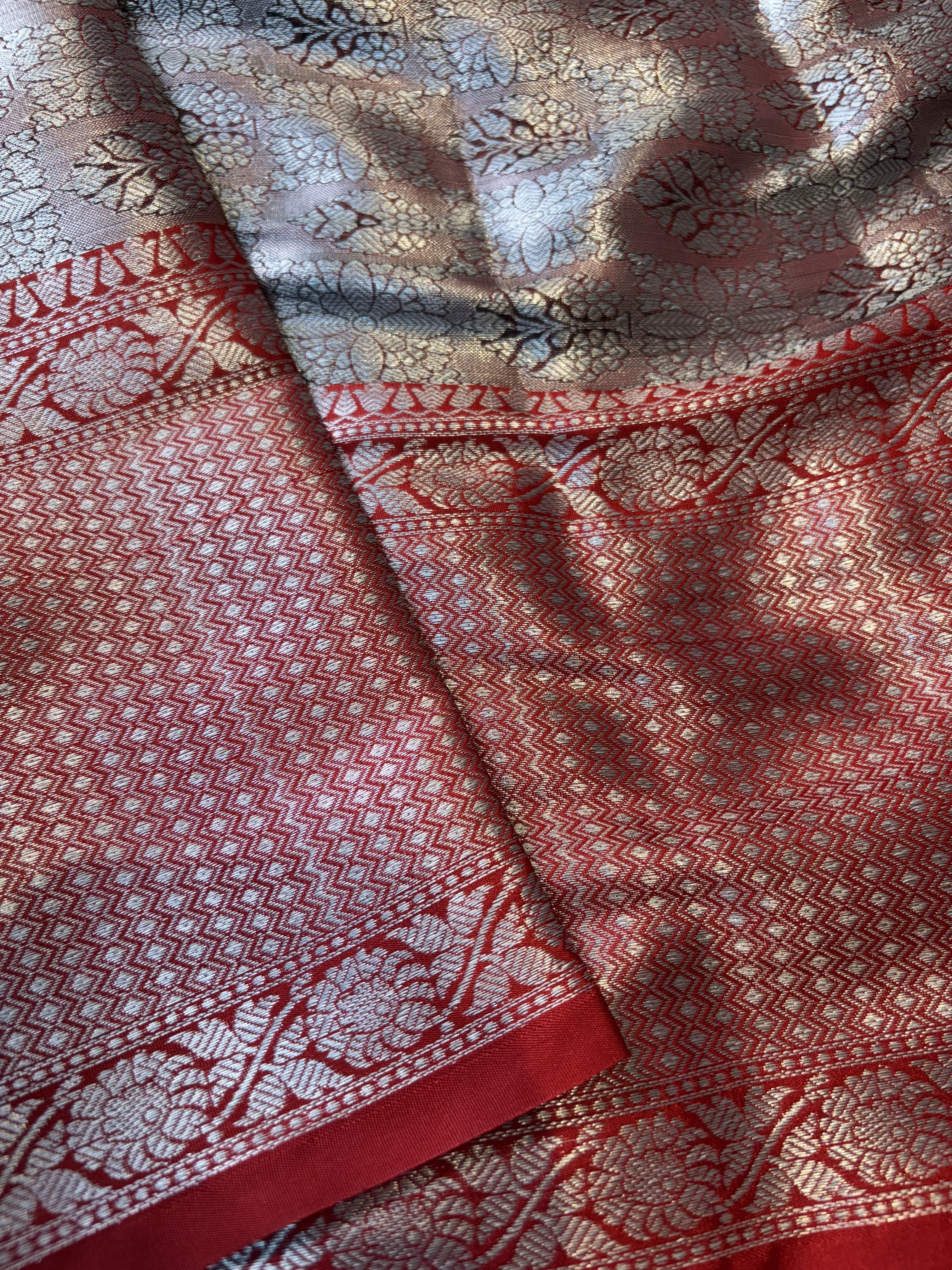 Contrast Banarasi Fancy Katan Tissue Meena Silk Saree