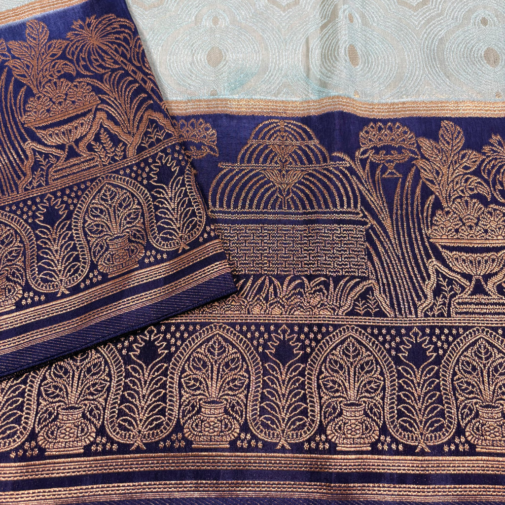 Sea Green Banarasi Dupiyan Silk Saree