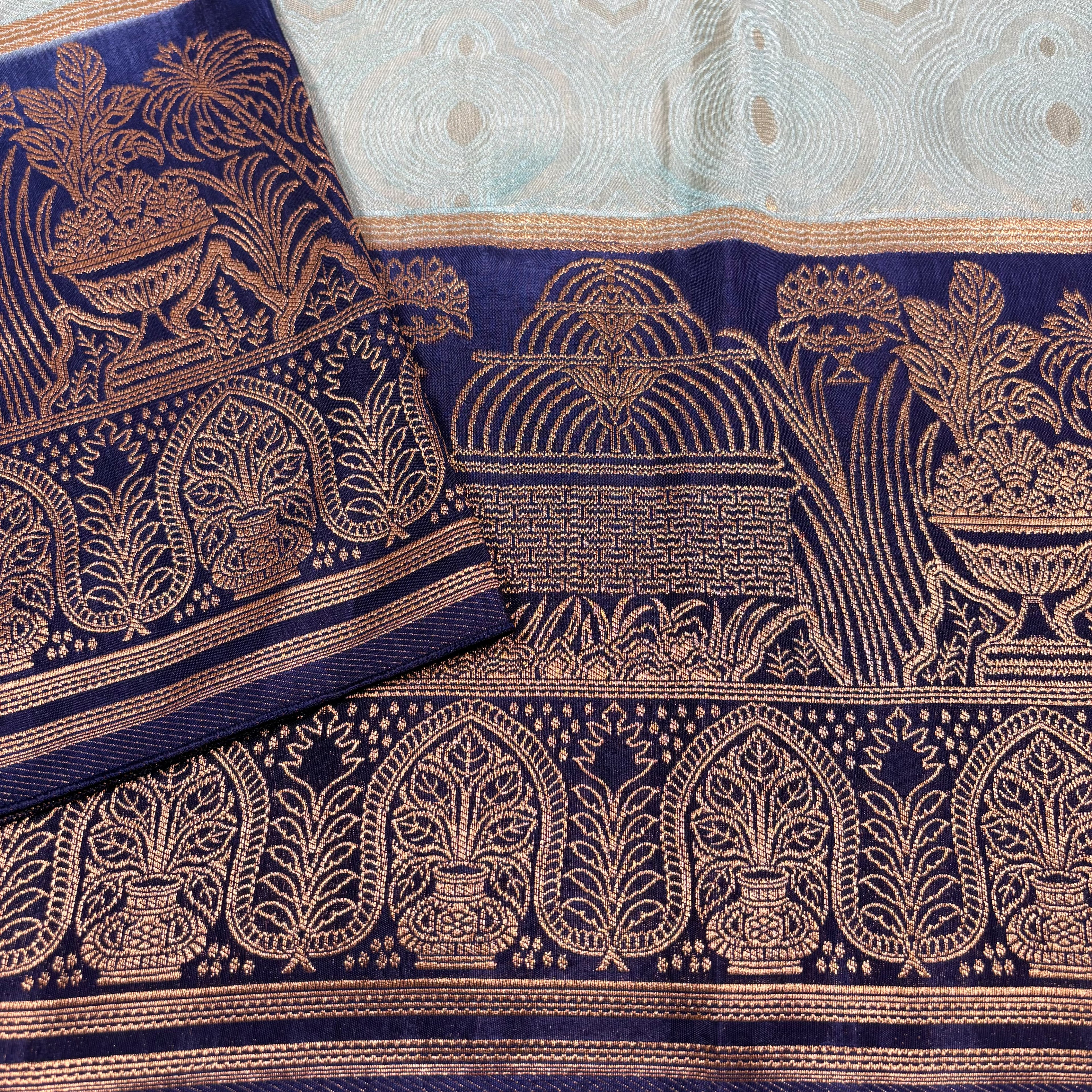 Sea Green Banarasi Dupiyan Silk Saree
