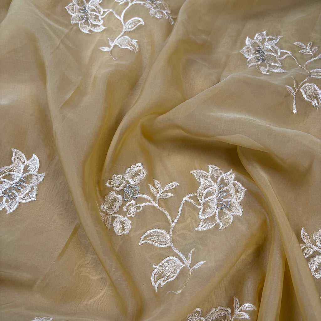 Yellow Banarasi Softy Organza Silk Saree