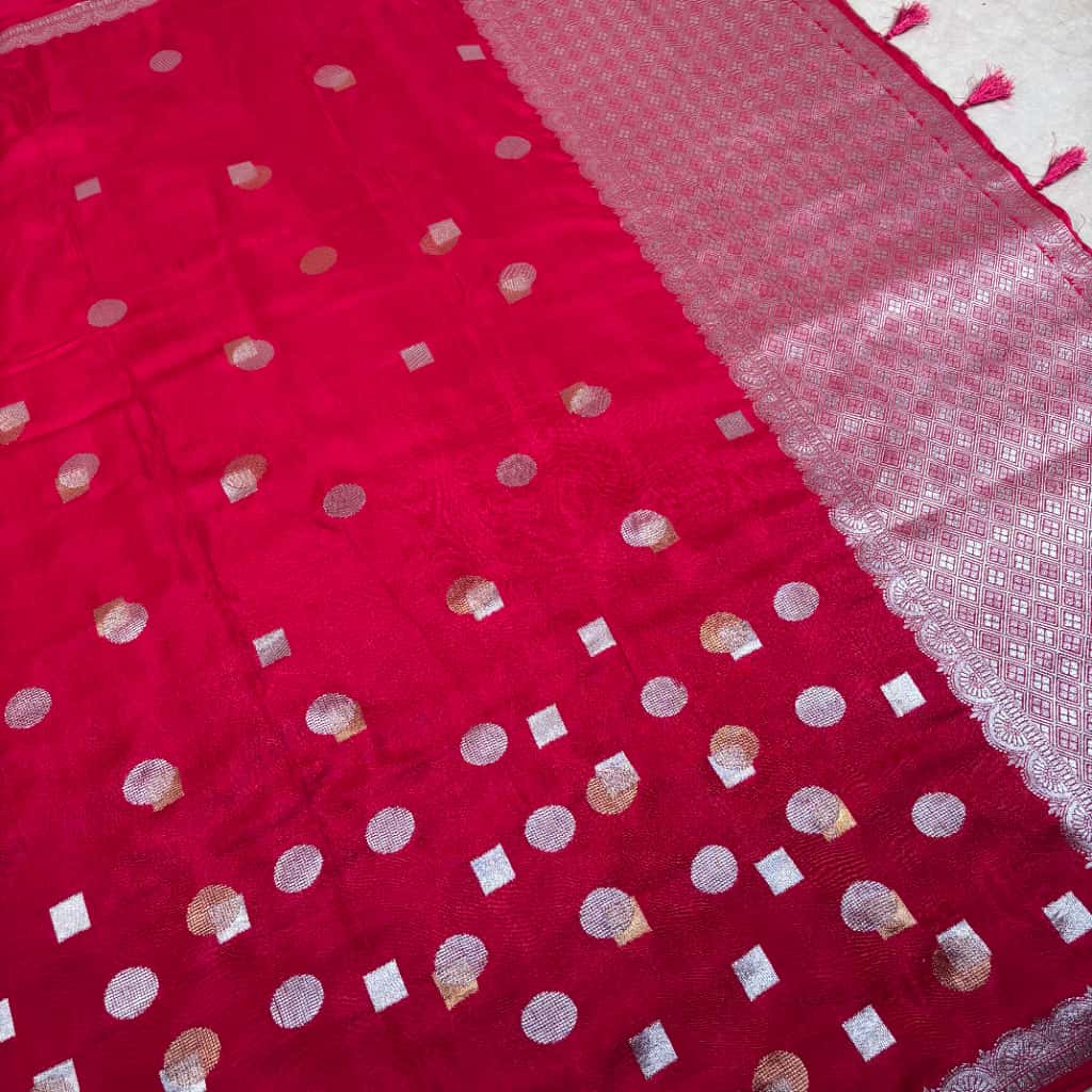 Red Banarasi Katan Silk Saree
