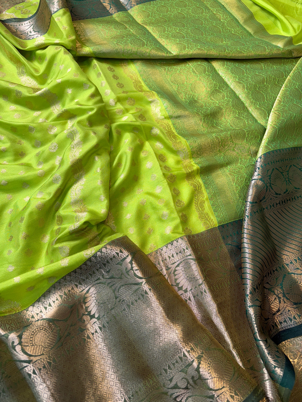 Green Banarasi Katan Silk Saree