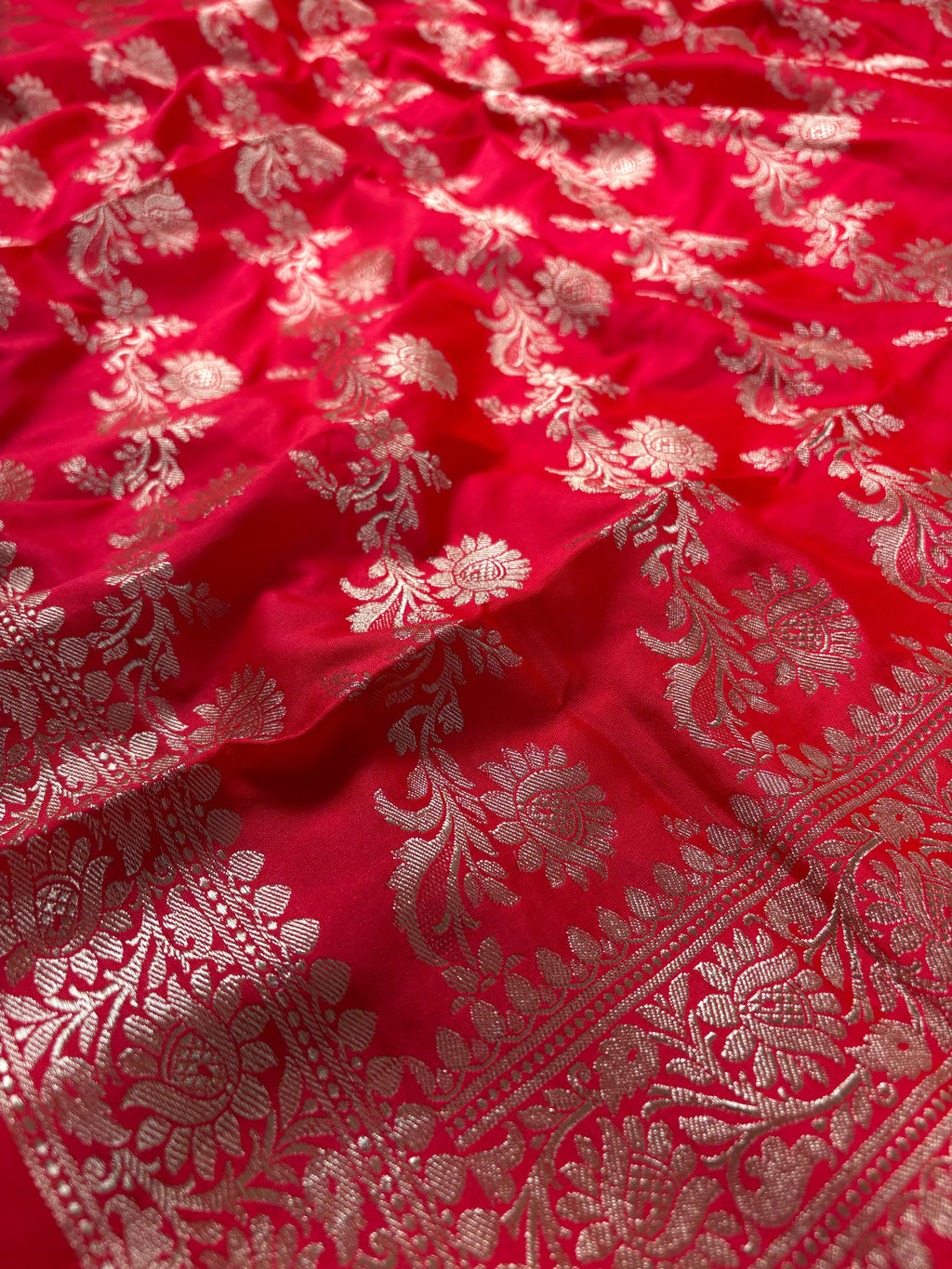 Orange Banarasi Pure Katan Silk Suit