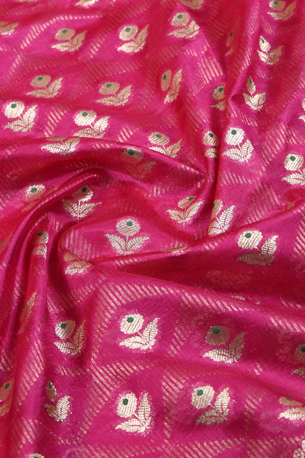 Hot Pink Pure Banarasi Katan Silk Saree