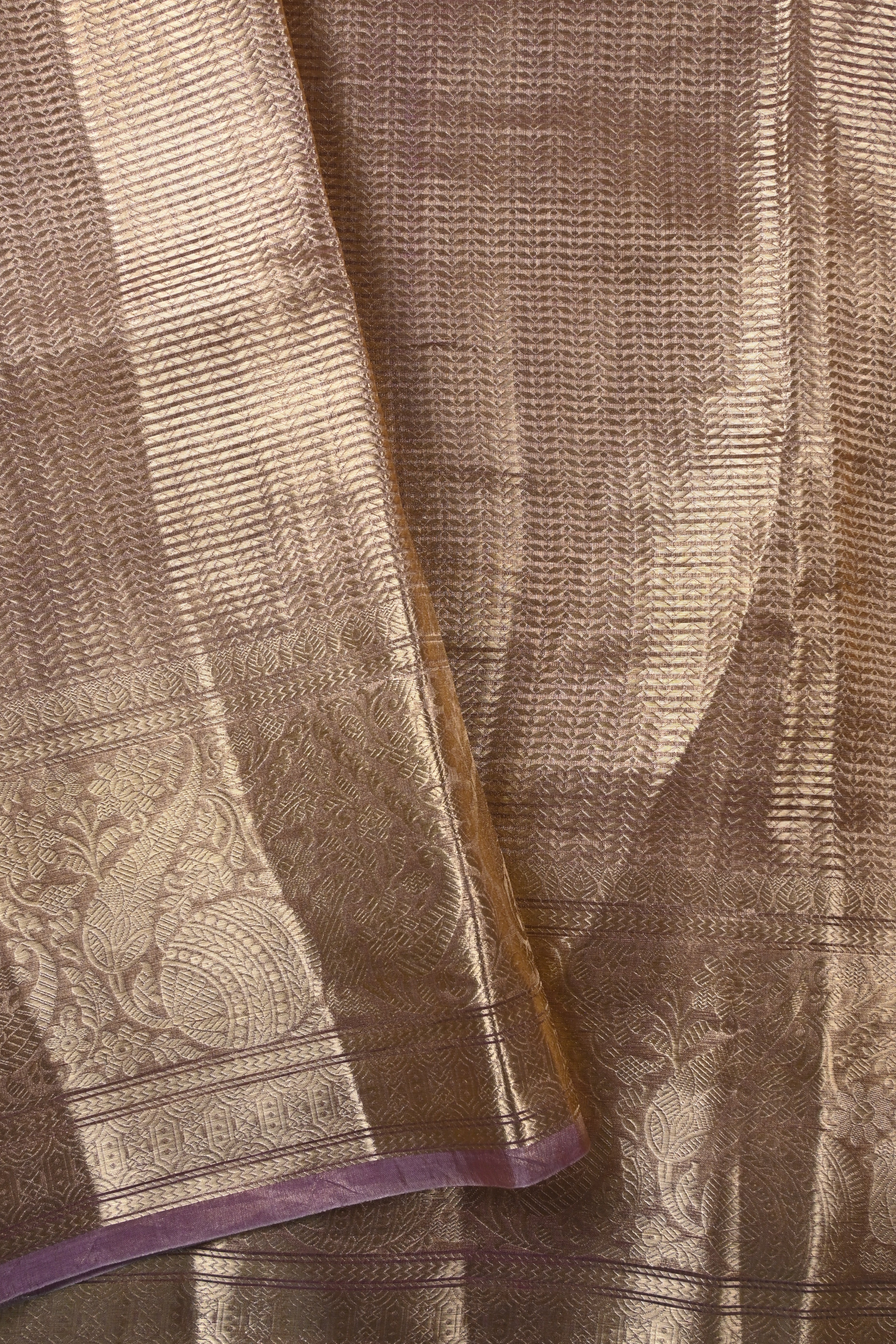 Baby Lilac Pure Banarasi Molten Tissue Silk Saree