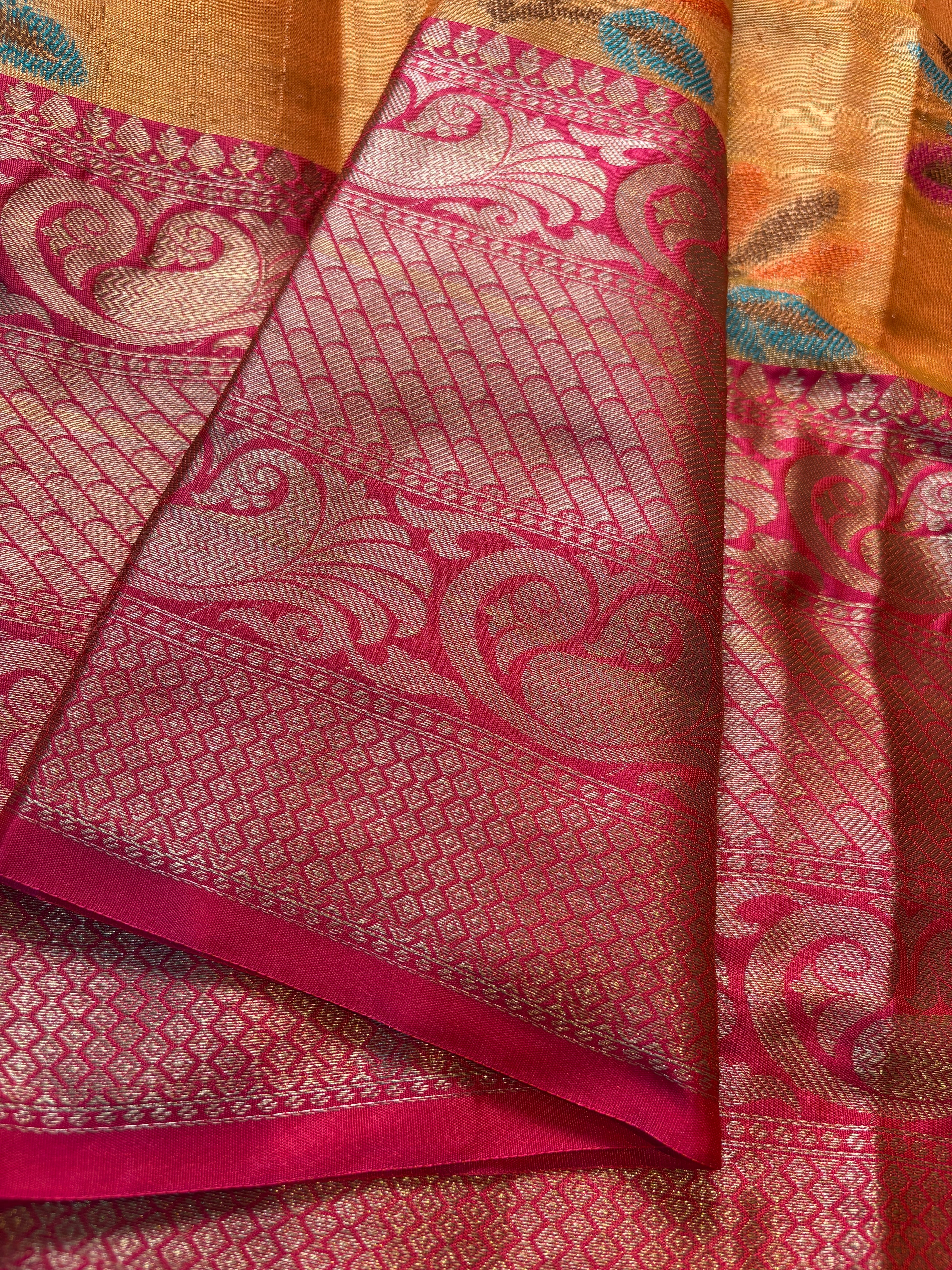 Contrast Banarasi Fancy Tissue Meena Saree